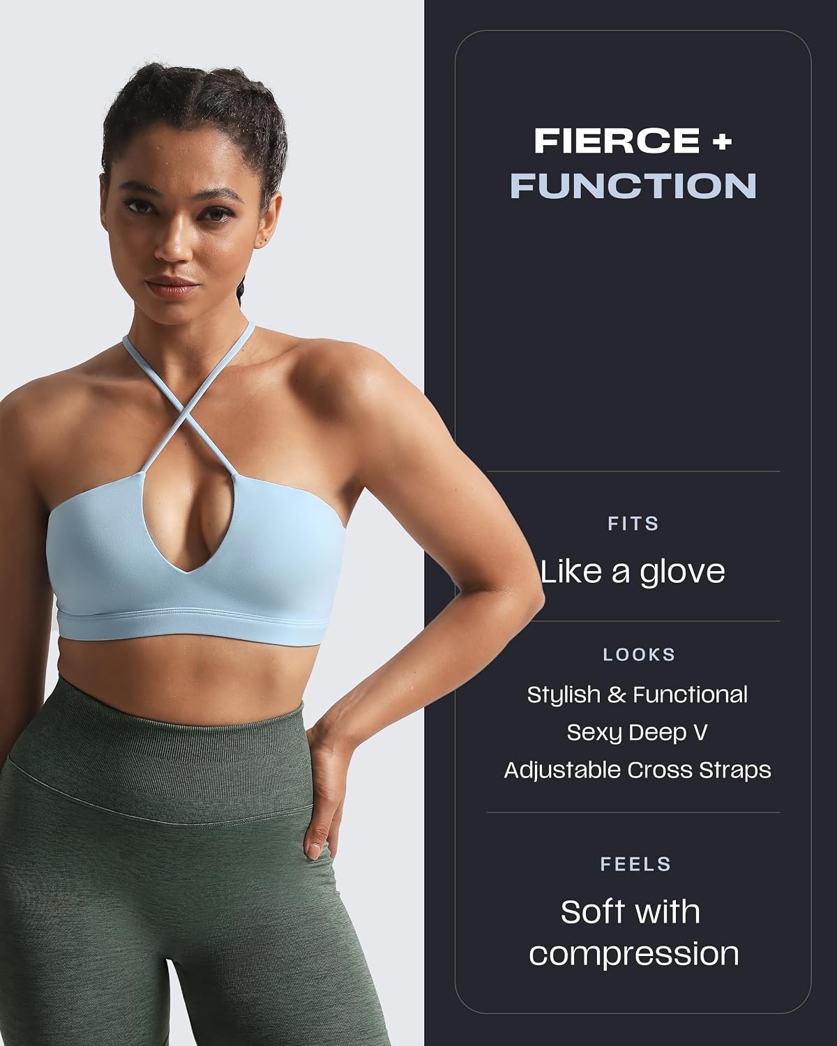 Aoxjox Women's Jamie Deep V Sports Bra