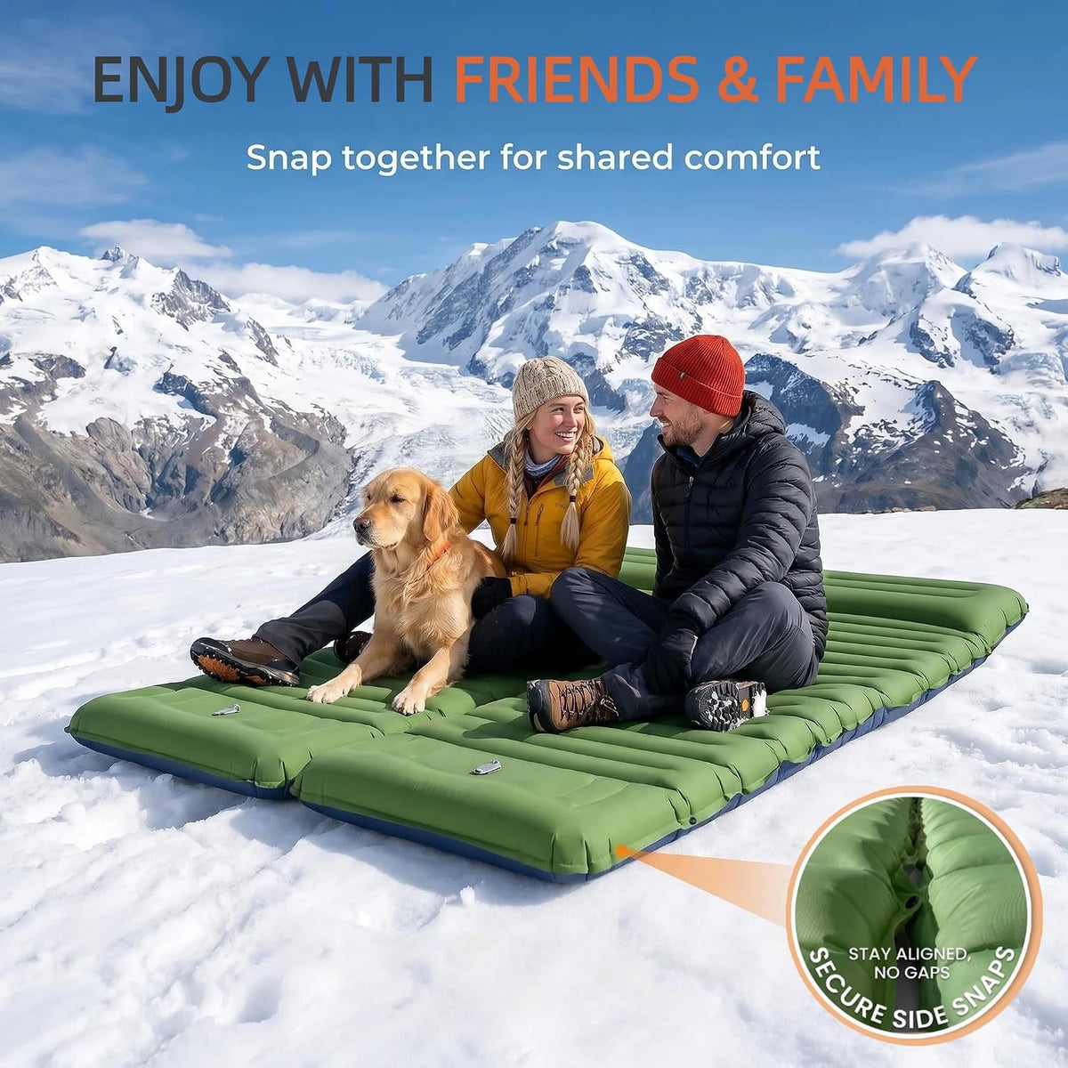 4" Thick Camping Sleeping Pad, R4.0 Compact Air Mattress for Tent