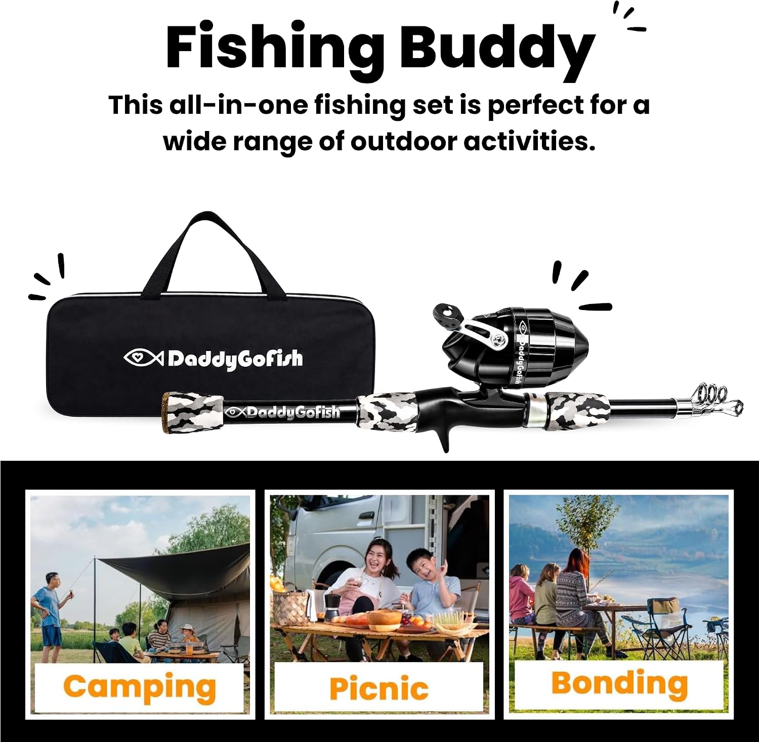 Kids Fishing Pole for Boys, Girls & Youth Age, Toddler Fishing Pole Set Kit