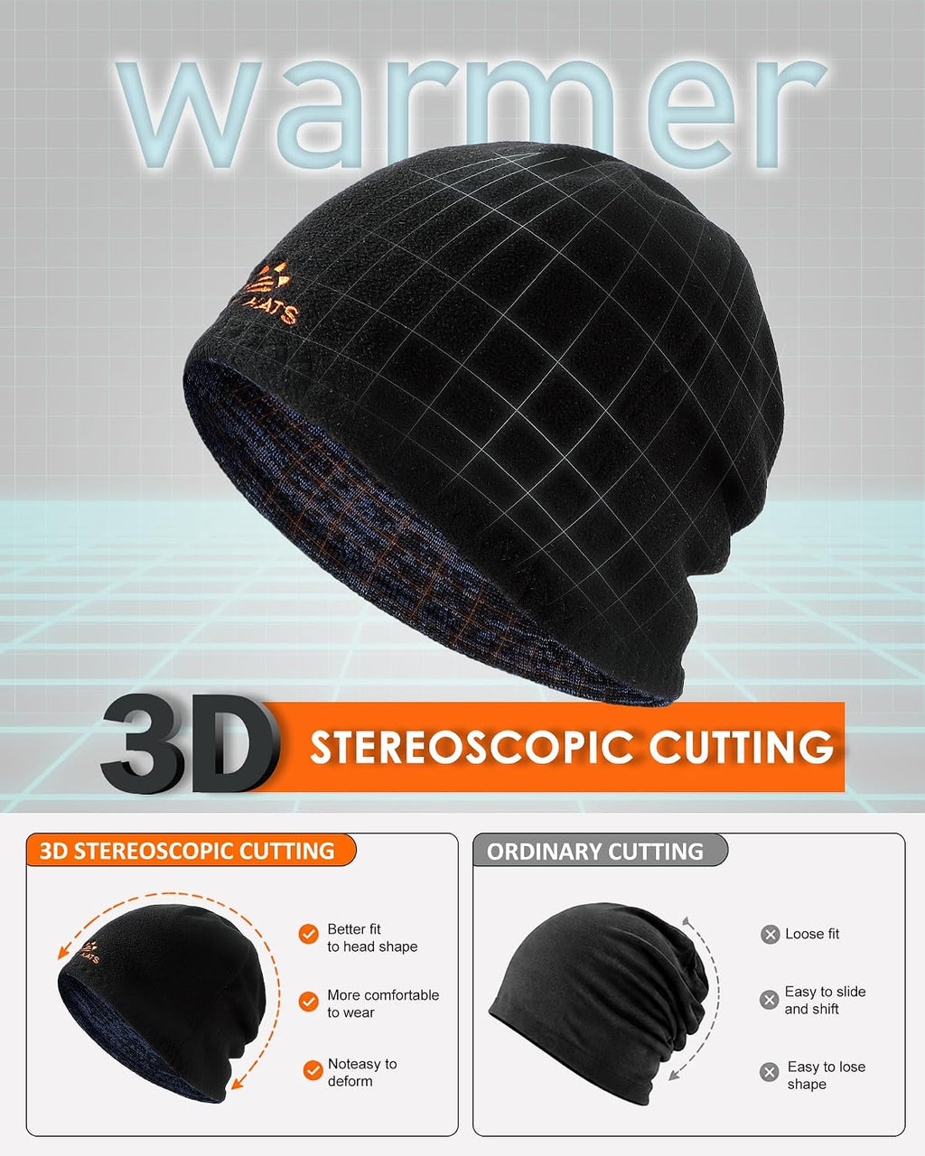 Winter Beanie Hat Scarf Set for Men Women Fleece Lined Warm Windproof Ski
