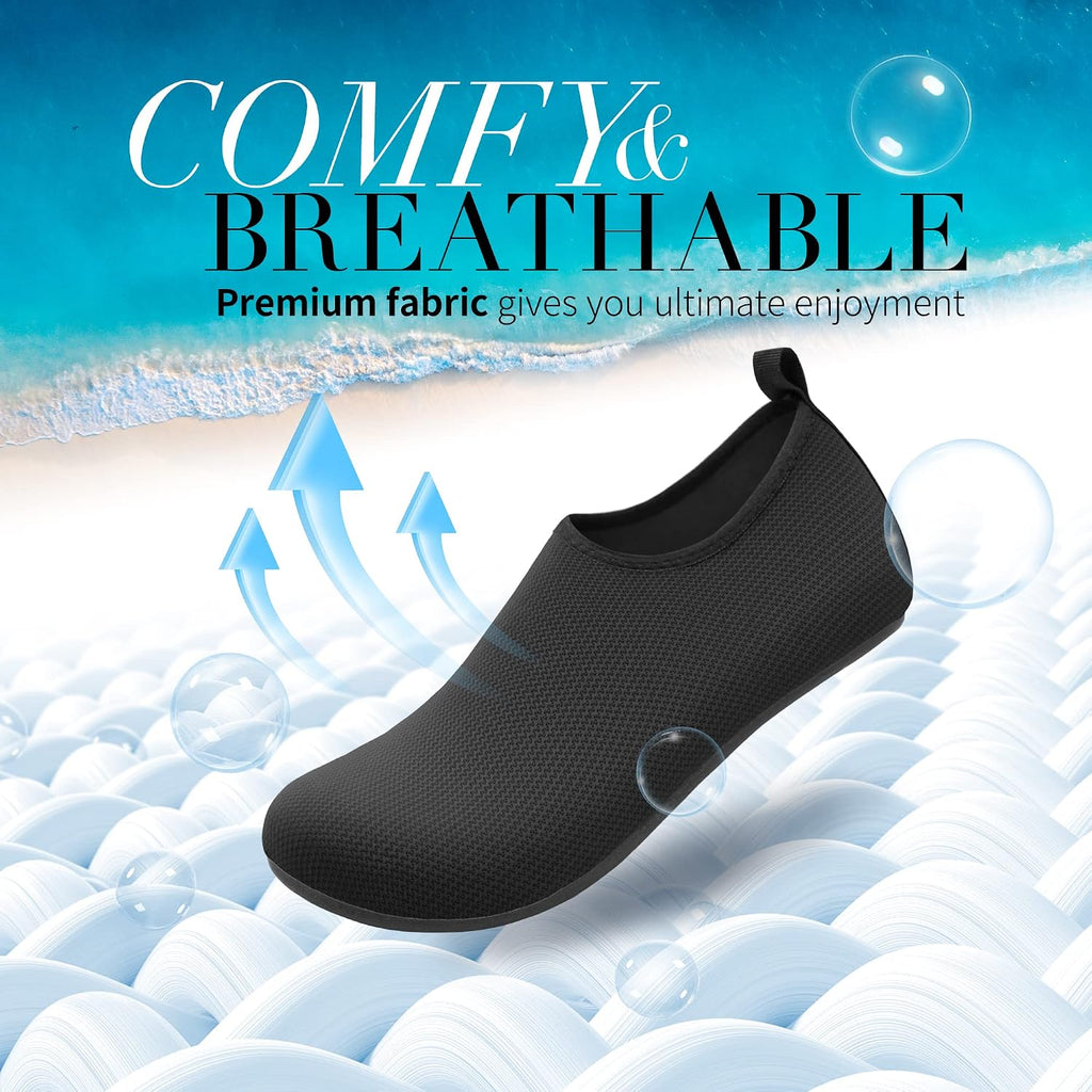 Homitem Water Shoes for Women Men Aqua Socks Swim Beach Pool River Slip-On Barefoot Quick-Dry Vacation Cruise Essentials Accessories for Yoga Kayak Sports