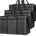Bodaon 3 Pack Insulated Food Delivery Bags, XXXL Catering Cooler Bag Black