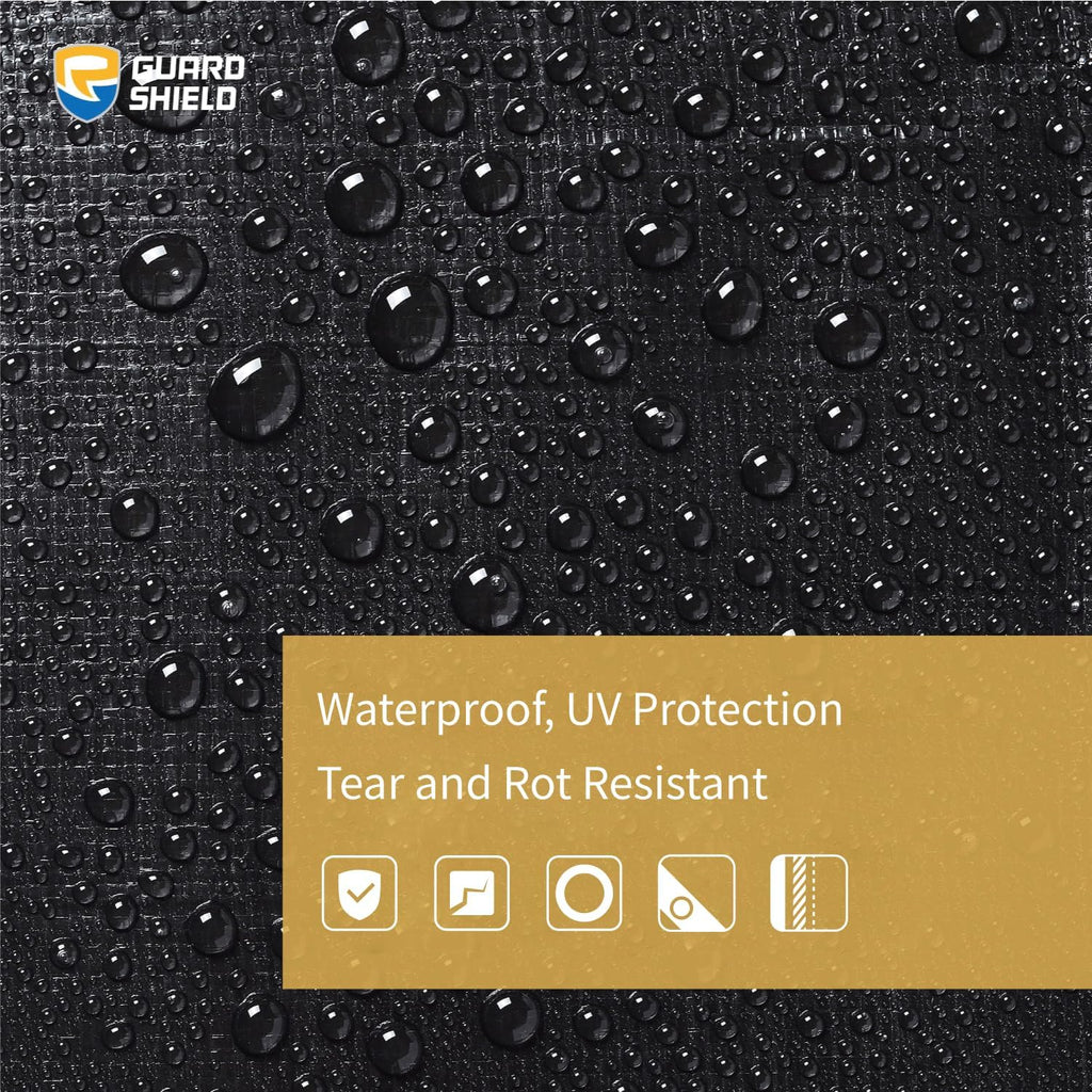 GUARD SHIELD Tarps Heavy Duty Waterproof Black Plus+ 20x20 FT Large 12 mil