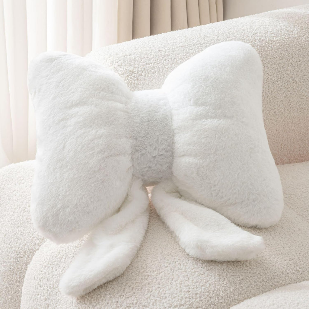 Room Decor Home Decor Bow Throw Pillows Decorative Pillows,White 10*8inch