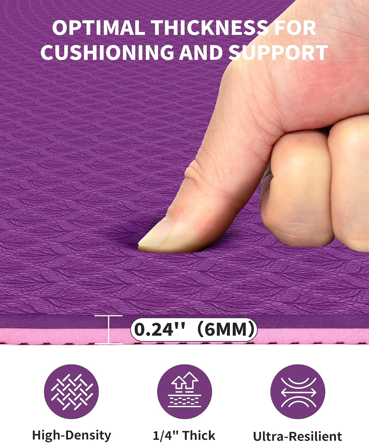 CAMBIVO 72''x48'' Large Yoga Mat, Extra Thick TPE Workout Mat