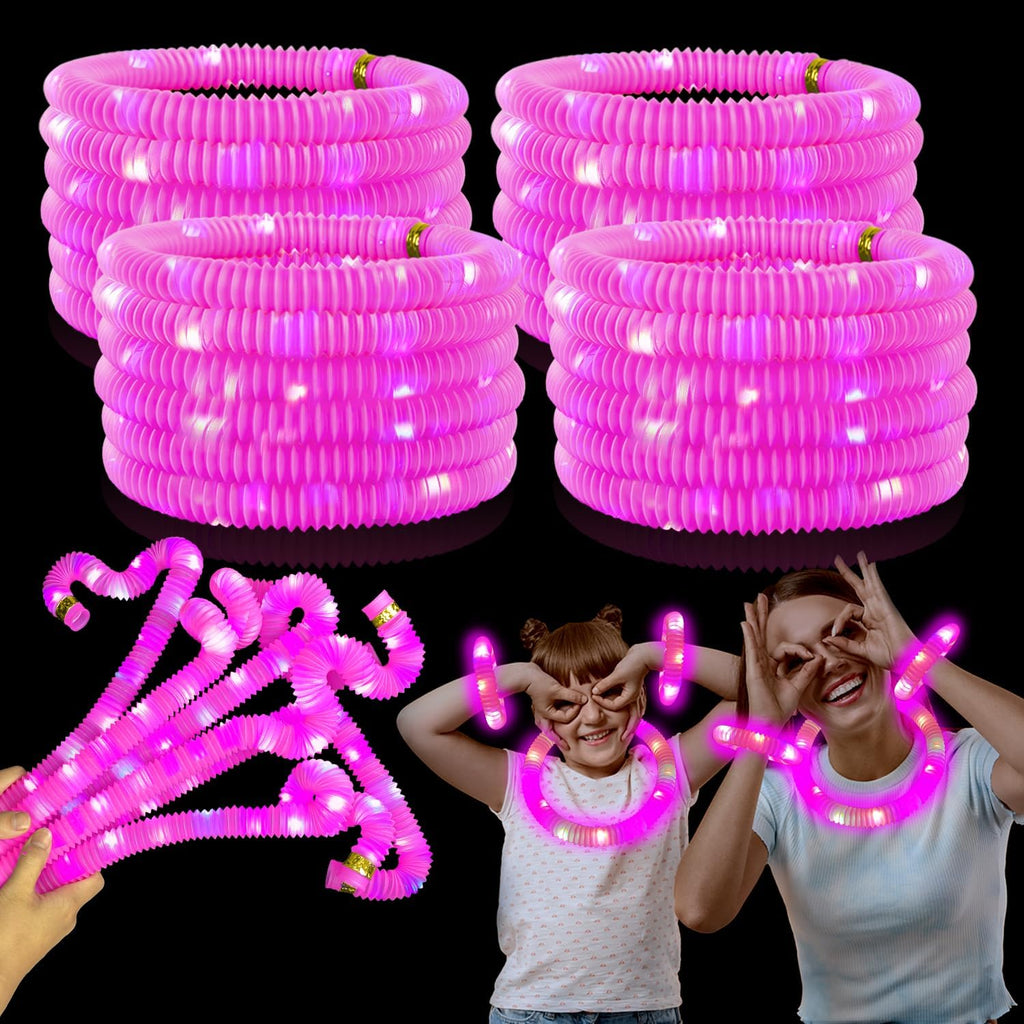 24 PCS Pink Glow Sticks Party Favors Supplies Toys Gifts for Kids Adults