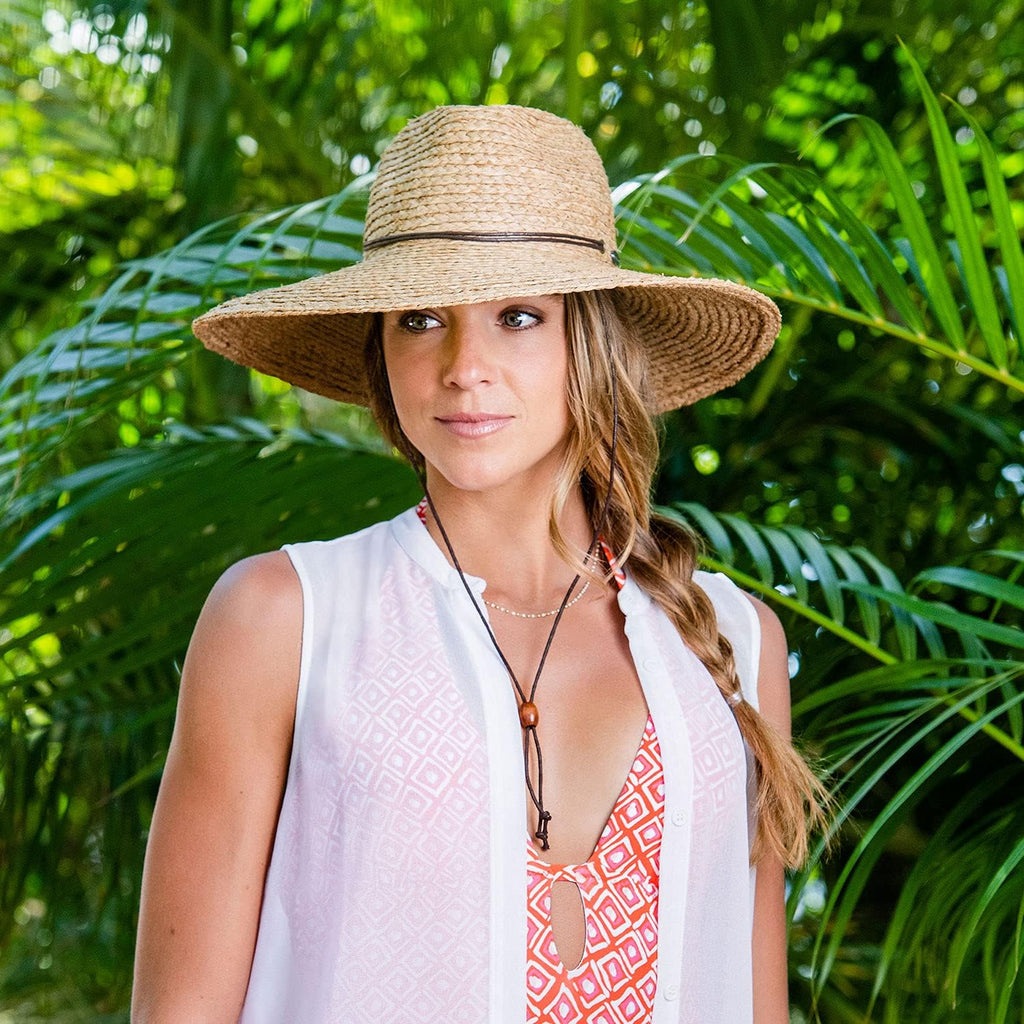 Wallaroo Women’s Nosara Fedora – UPF 50+ Sun Hat, UV Protection, Wide Brim, Adjustable Chin Strap, Natural Fiber, Medium Size