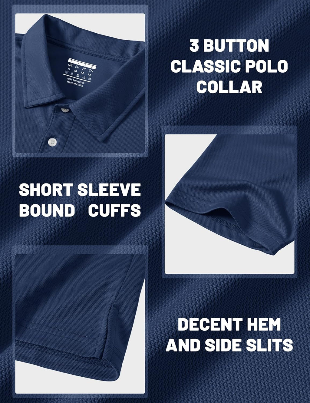 MAGCOMSEN Men's Polo Shirts 3 Buttons Casual Work T Shirts Quick Dry Short Sleeve Golf Shirt Pique Jersey Outdoor Performance