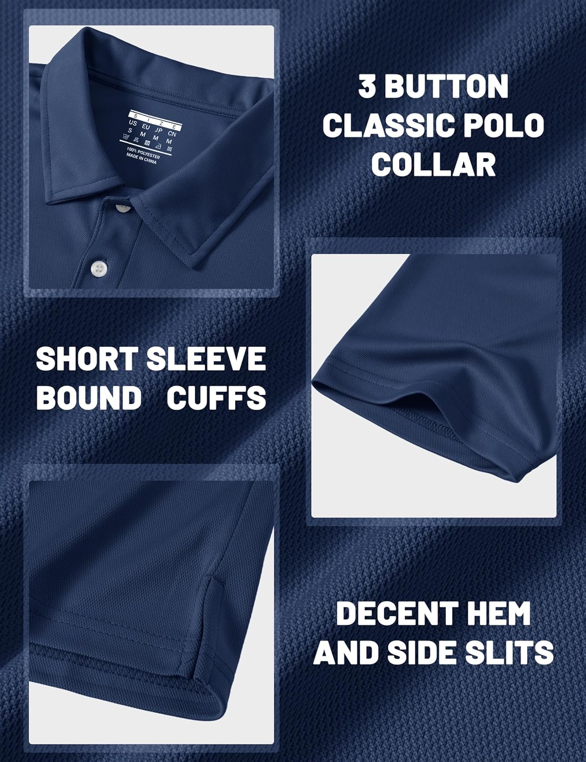 MAGCOMSEN Men's Polo Shirts 3 Buttons Casual Work T Shirts Quick Dry Short Sleeve Golf Shirt Pique Jersey Outdoor Performance