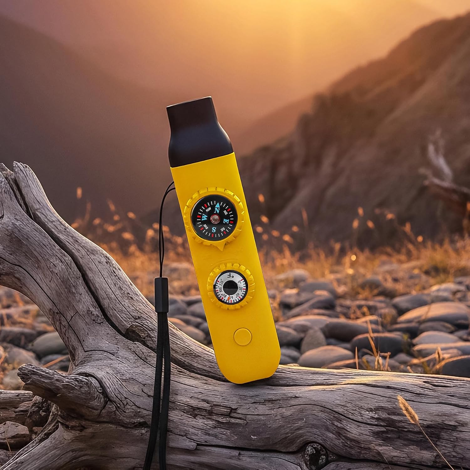 Multifunctional Survival Emergency Whistle for Kids with Compass Hiking Survival, Thermometer & Neck Lanyard | Emergency Safety Gear for Hiking, Camping, Kayaking, Boating, Climbing