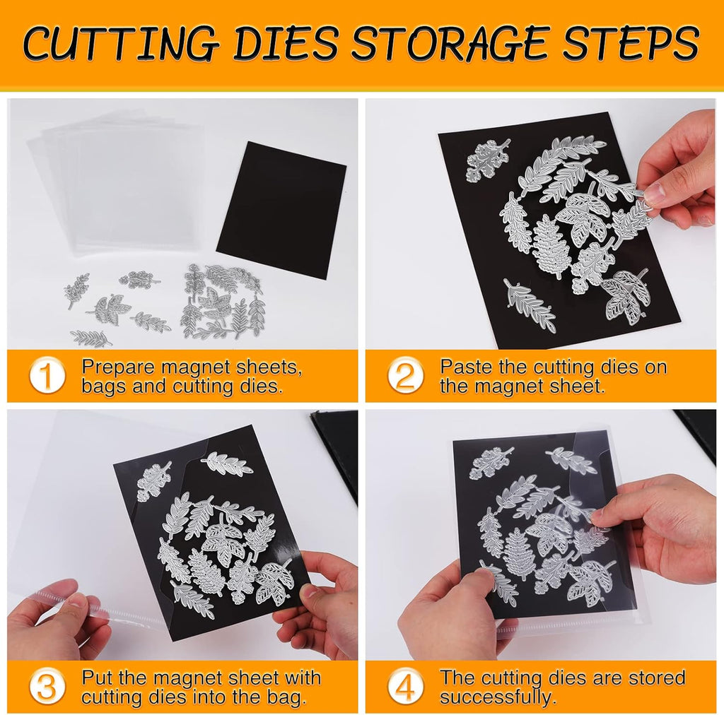 YixangDD 40 Pack Stamp and Die Storage Bag with Magnetic Sheets