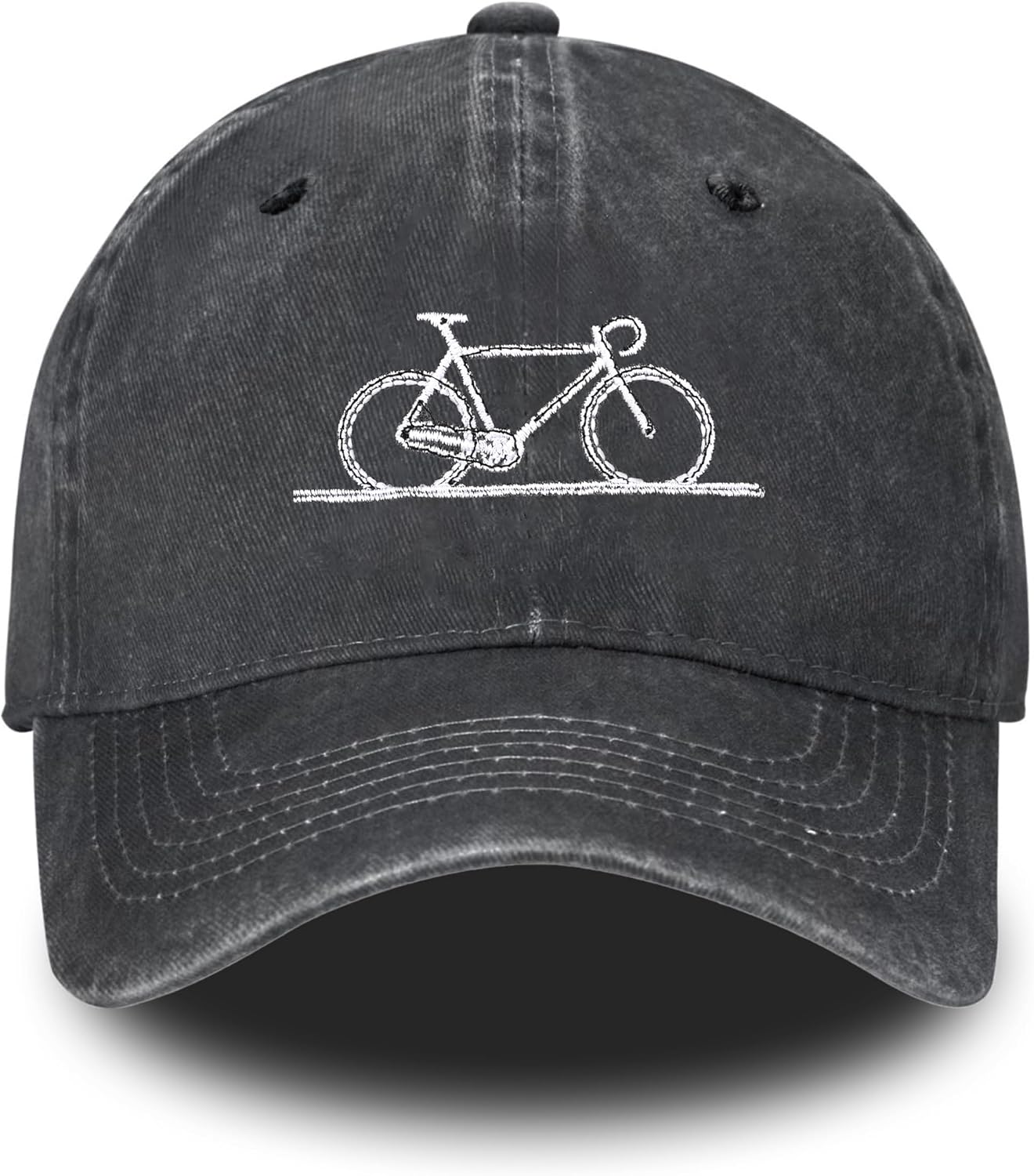Embroidered Baseball Cap Adjustable Vintage Washed Distressed Denim Baseball Hat for Women Men