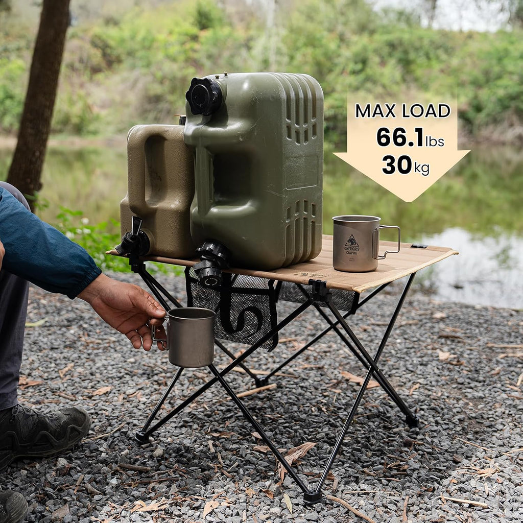 ONETIGRIS Foldable Camping Table, Lightweight Portable Table Sturdy & Quick Setup, Holds Up to 66 lbs, Perfect for Camping, Hiking, Backpacking, Picnic, Beach, Travel