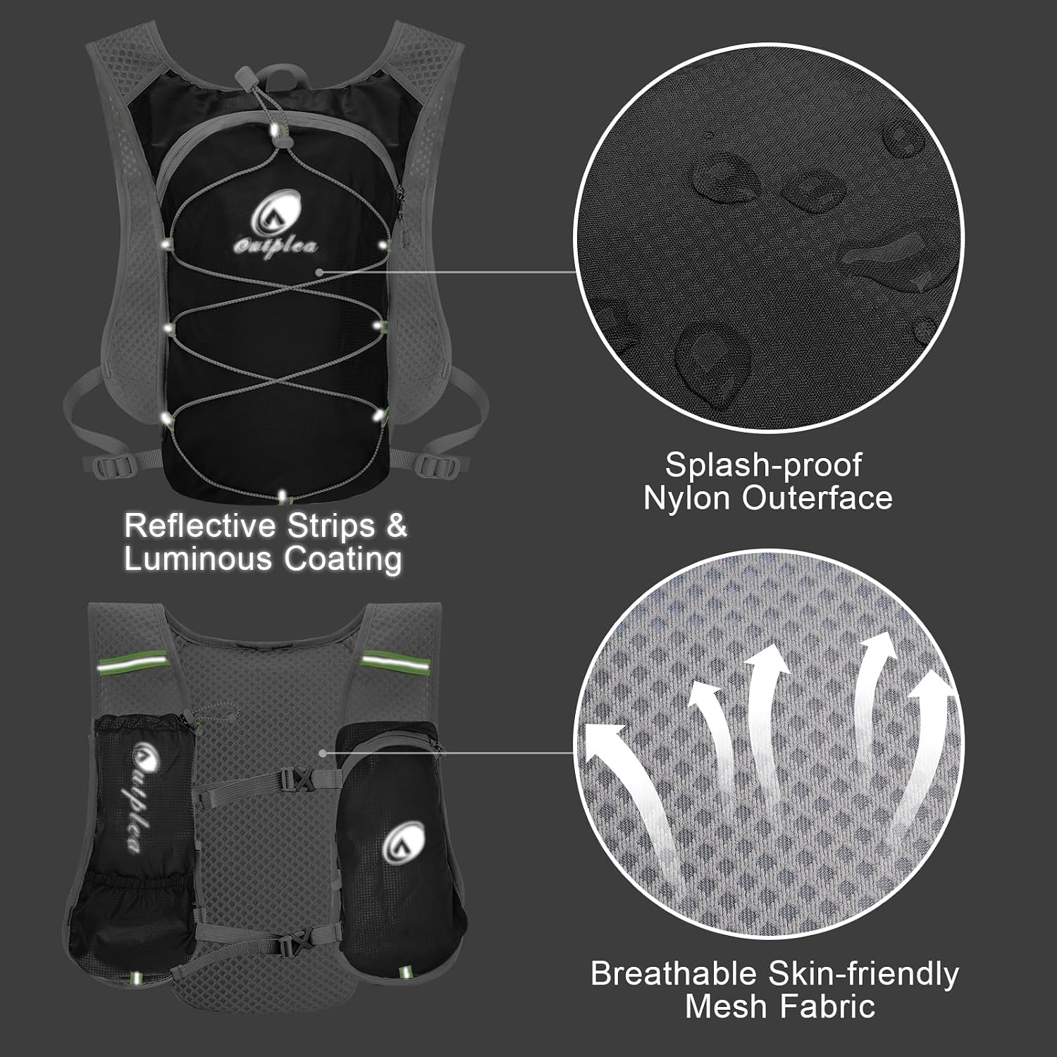 Ouplea Small Running Hydration Backpack Hydro Vest with 2L Water Bladder