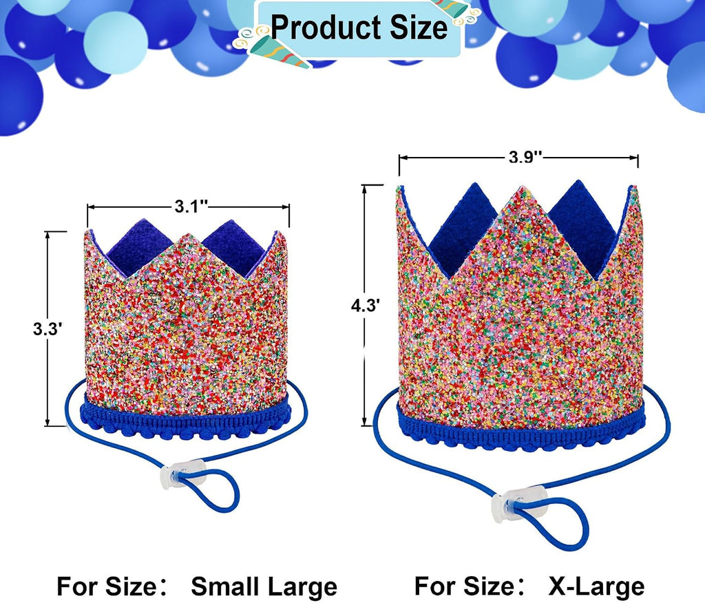ADOGGYGO Boy Dog Birthday Hat, It's My Birthday Bandana Set, Blue, Small
