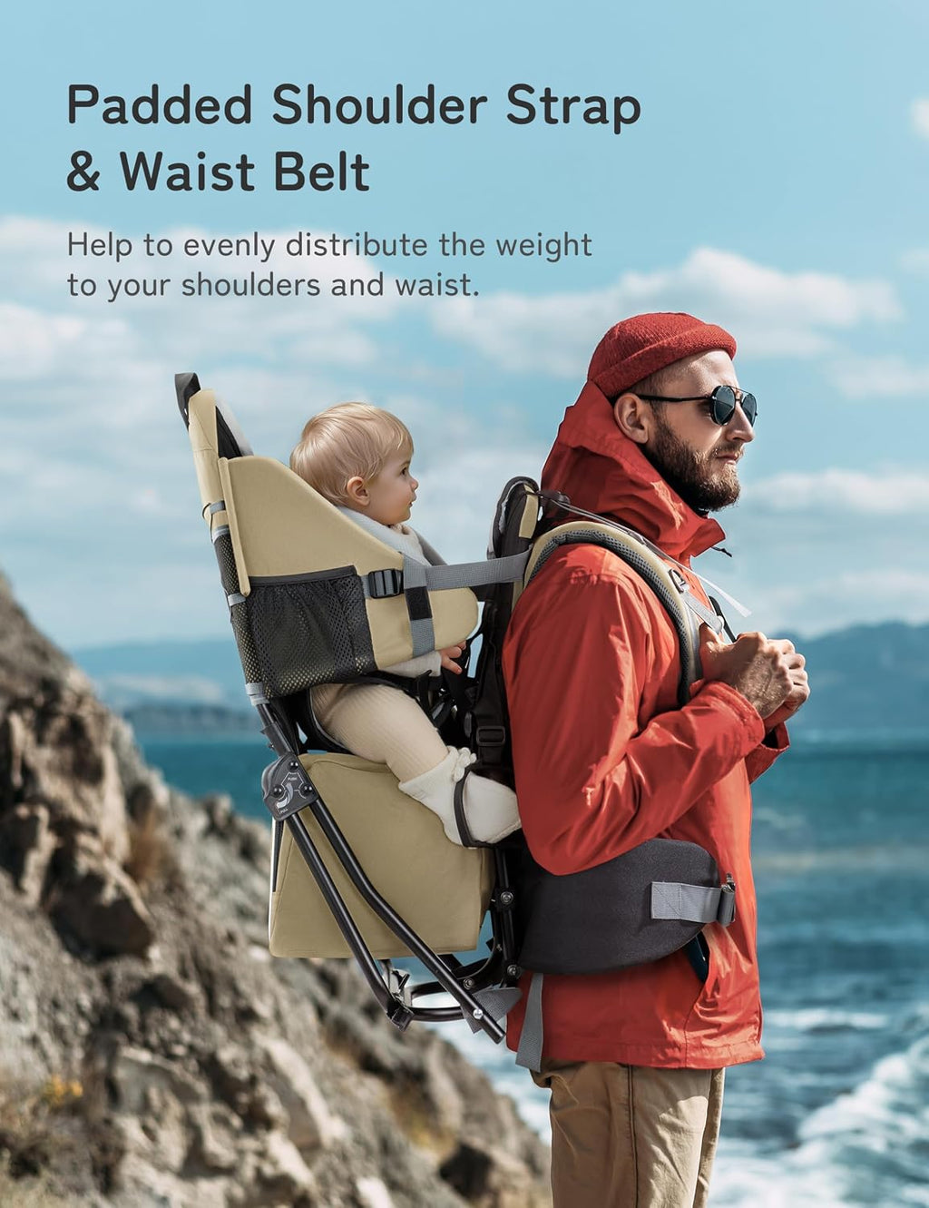 besrey Toddler Hiking Backpack Carrier-Adjustable Padded Shoulder Straps | Baby Backpack Carrier with Large Storage Space, Sunshade and Raincover, Safety 3-Height Seat, Comfortable and Lightweight