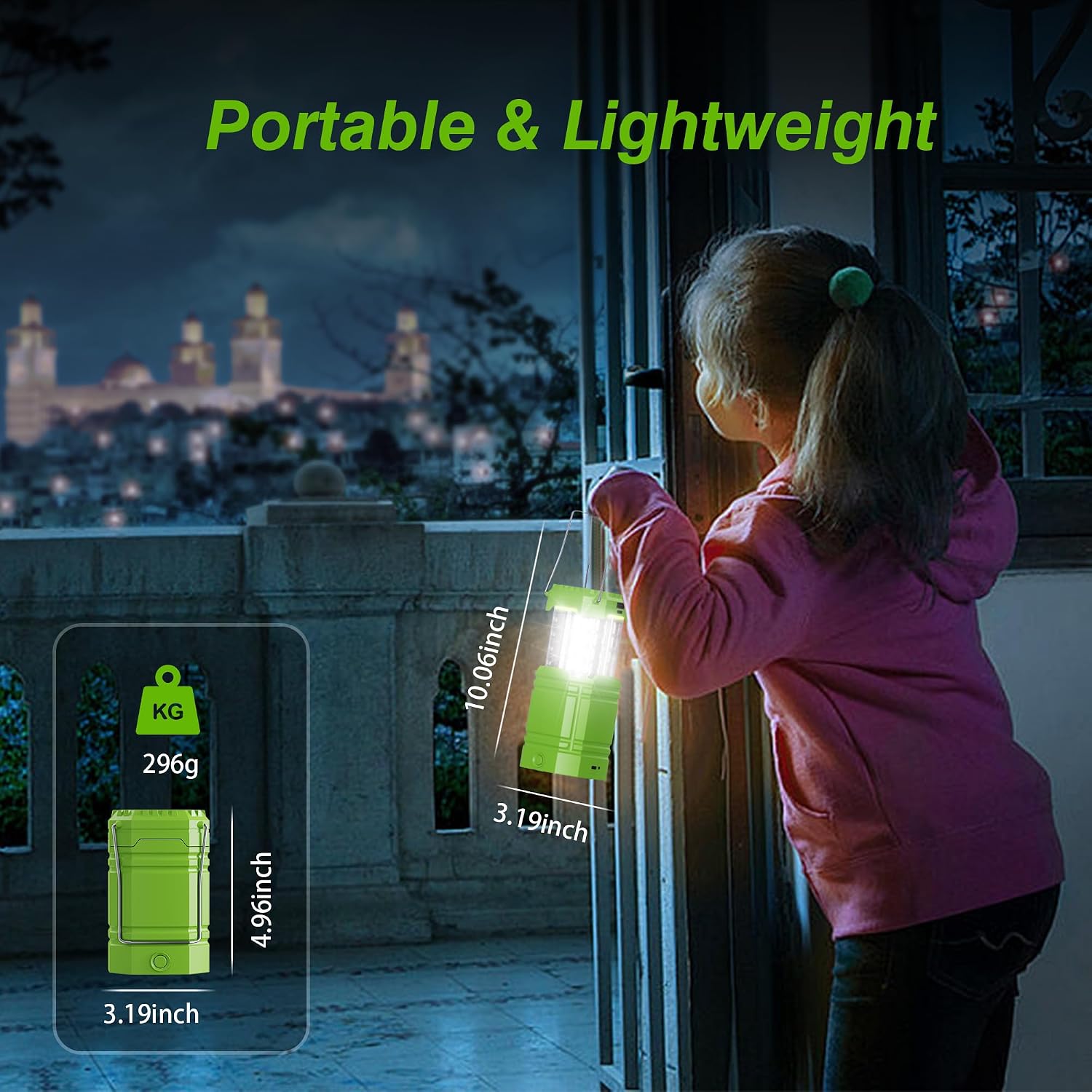 Electric Camping Lantern for Emergency, 3000mAh Solar Hand Crank Lantern