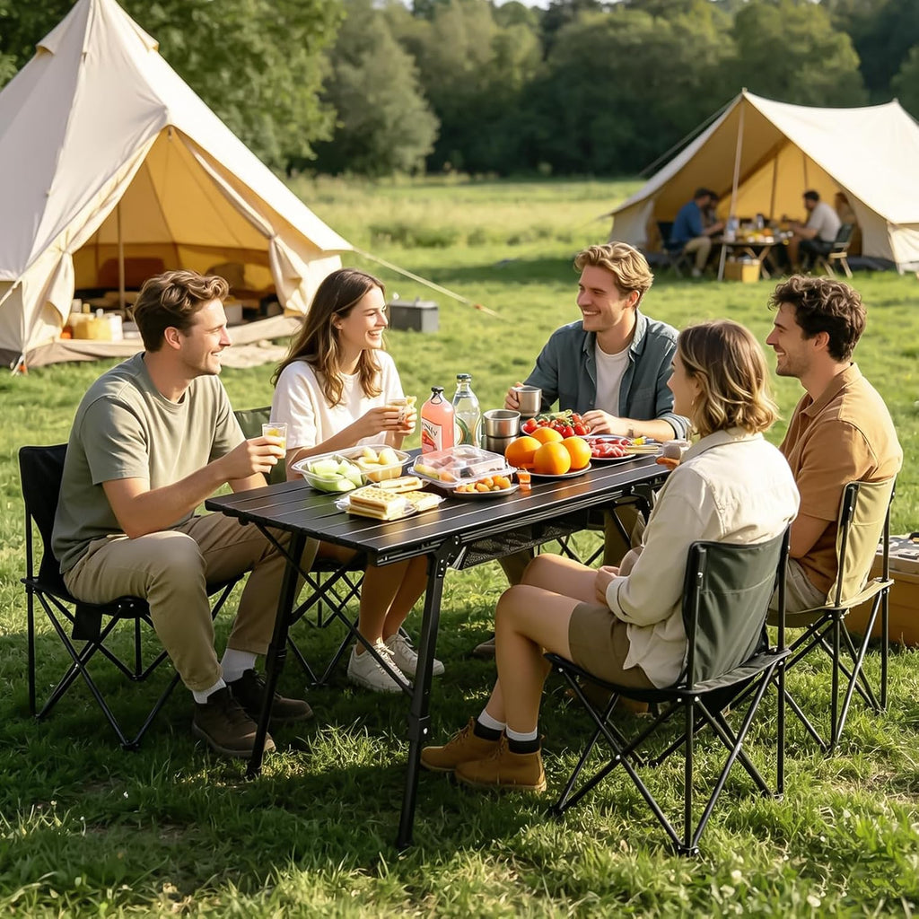 JOUYEK Folding Outdoor Camping Table, Lightweight Aluminum Camp Table