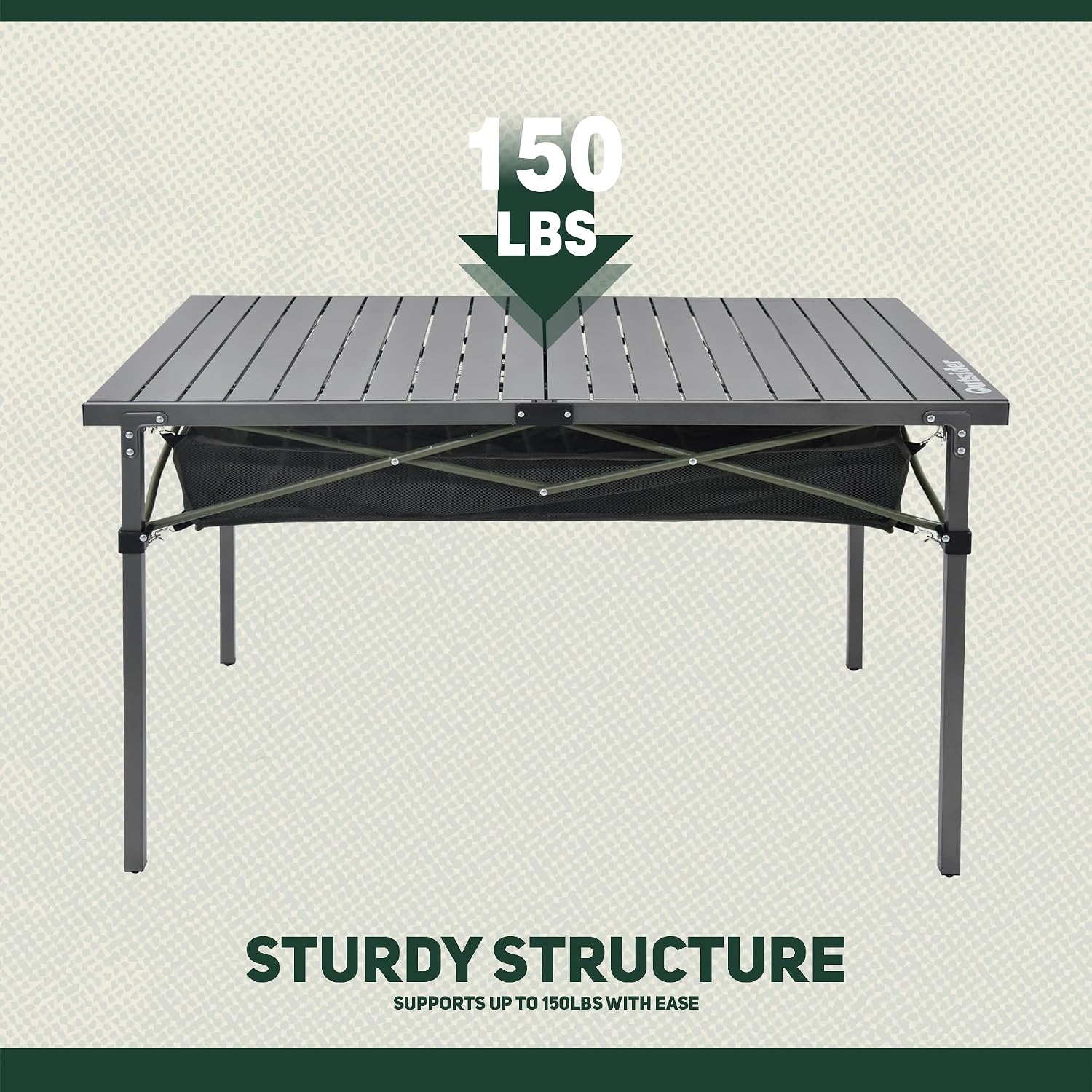 OUTSIDER Portable Aluminum Roll-Up Camping Table