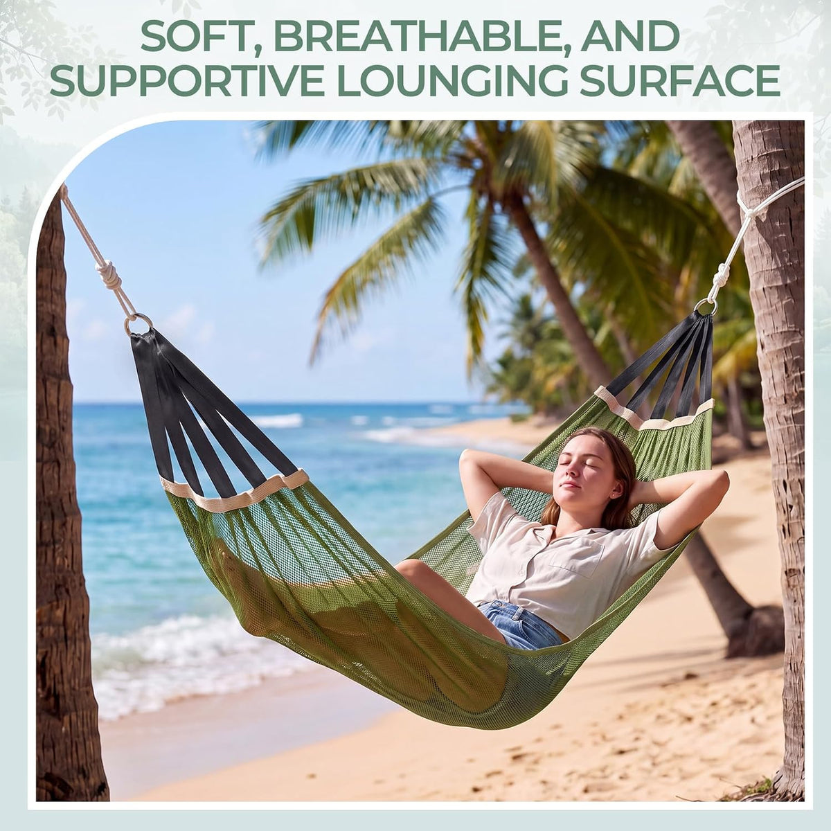 6 Pcs Camping Hammocks with Thick Rope and Storage Bags Portable Travel Nylon Mesh Hammock 102 x 51 in Lightweight Breathable Outdoor Hammock for Camping Hiking Backpacking Backyard
