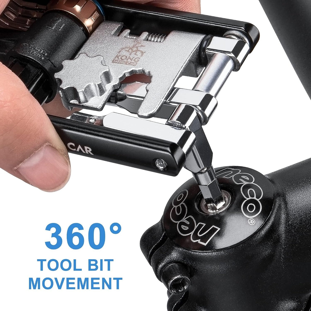 Bike Tool with CO2 Inflator - Bike Chain Tool/Torx/Hex/Screwdriver - Bicycle Multitool Kit Compact and Lightweight Repair Tools for Road and Mountain Bikes
