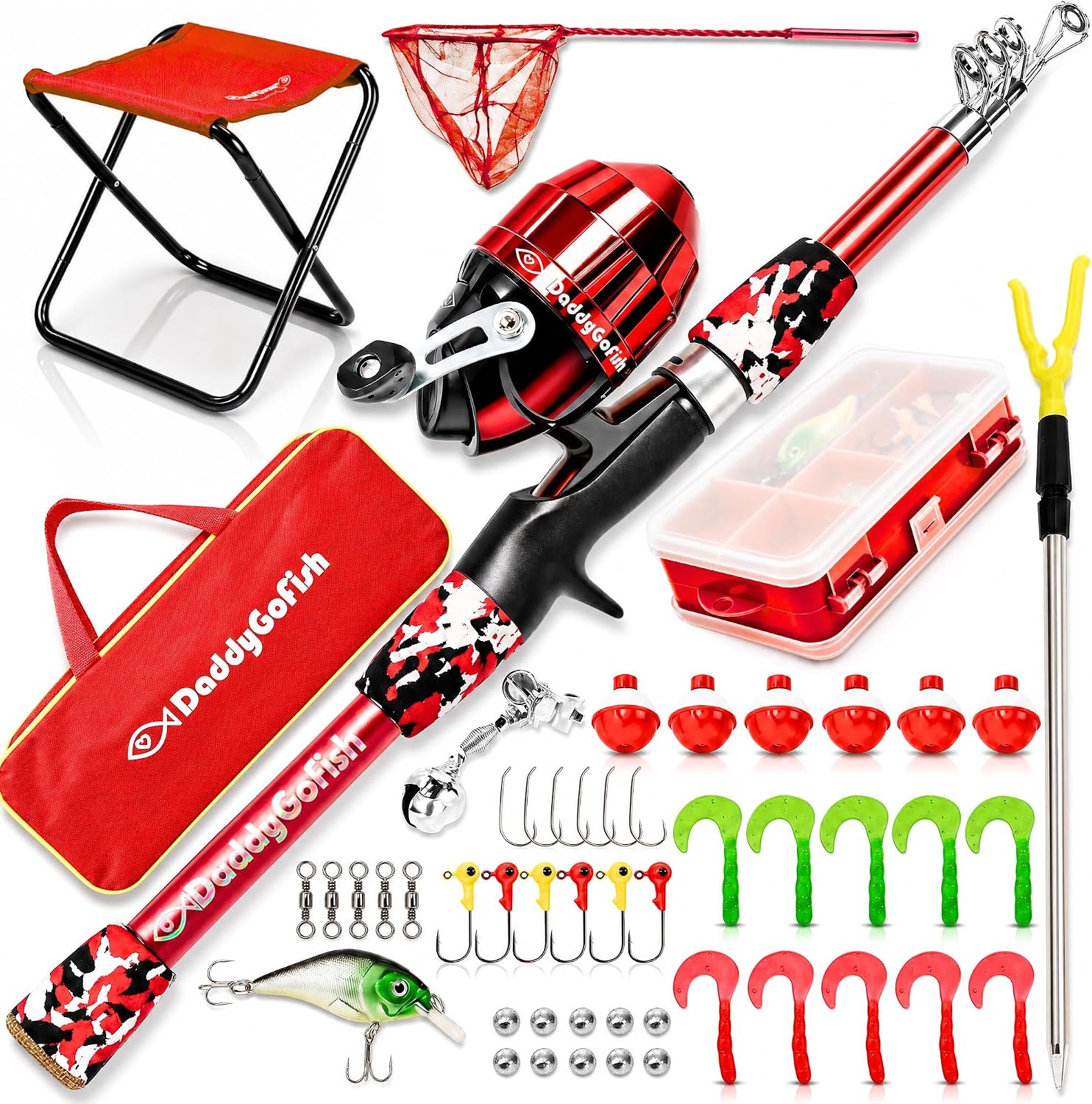 Kids Fishing Pole for Boys, Girls & Youth Age, Toddler Fishing Pole Set Kit