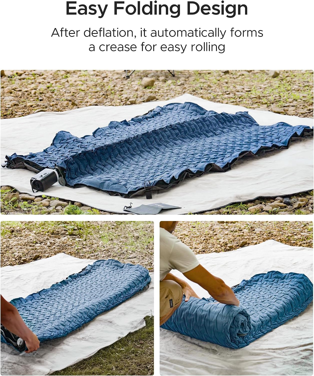 Acacia 4" Thick Self Inflating Sleeping Pad with Foam, Innovative Y-Shaped Telescopic Structure, Ultraportable Camping Air Mattress with Pump Sack, Easy Roll Up Sleep Bed for Travel Tent Car