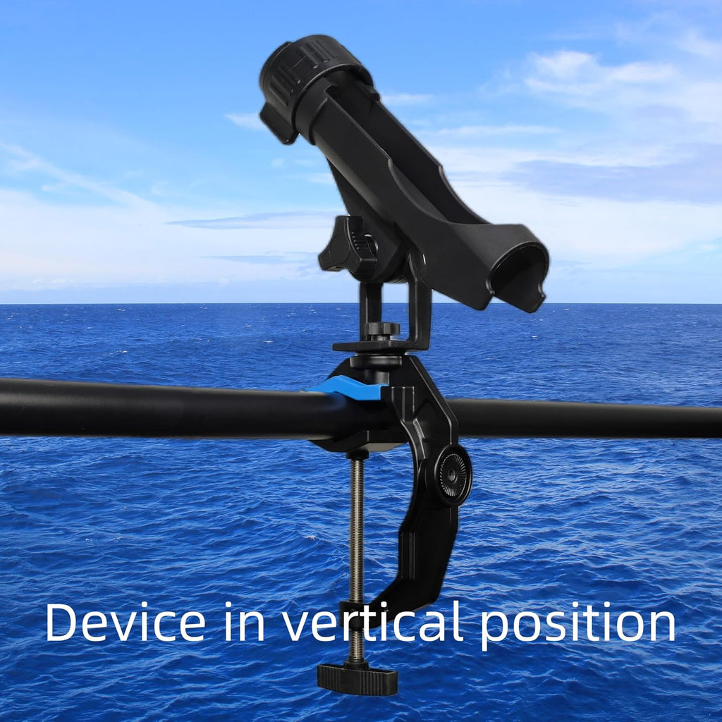 Fishing Rod Holders for Boat, Upgraded Fishing Rod Holder with Enlarge Clamp Innovative Dual-V Shaped Design Fit Round/Square Tube Boat Fishing, Fishing Gifts for Men