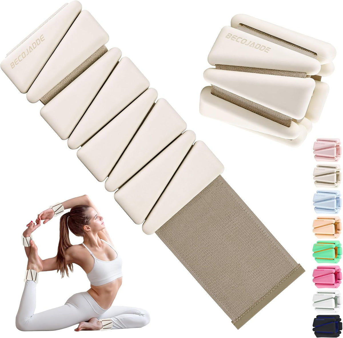 Ankle Weights for Women Adjustable Wrist Weights Set of 2 (1 lb/2 lb Each)