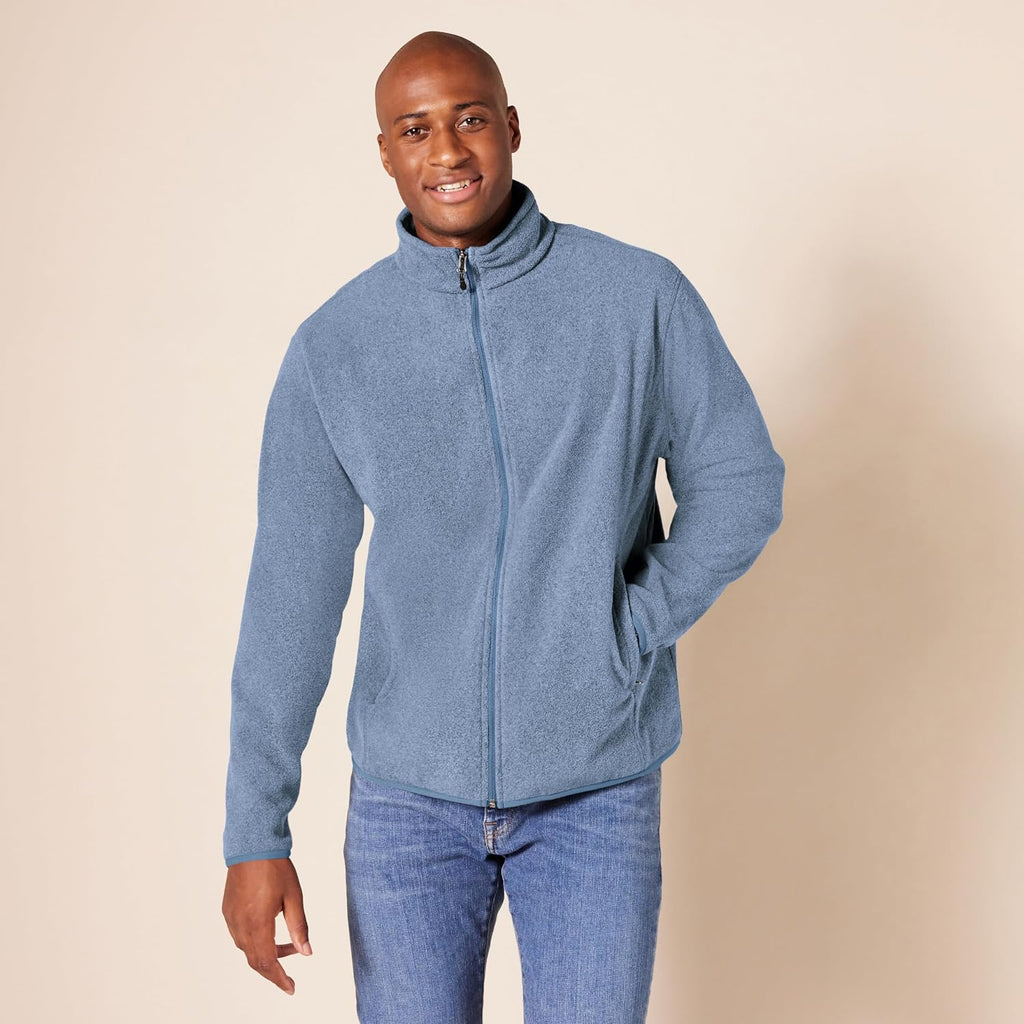 Amazon Essentials Men's Full-Zip Polar Fleece Jacket with Zippered Pockets for Cold Outdoor Weather (Available in Big & Tall)