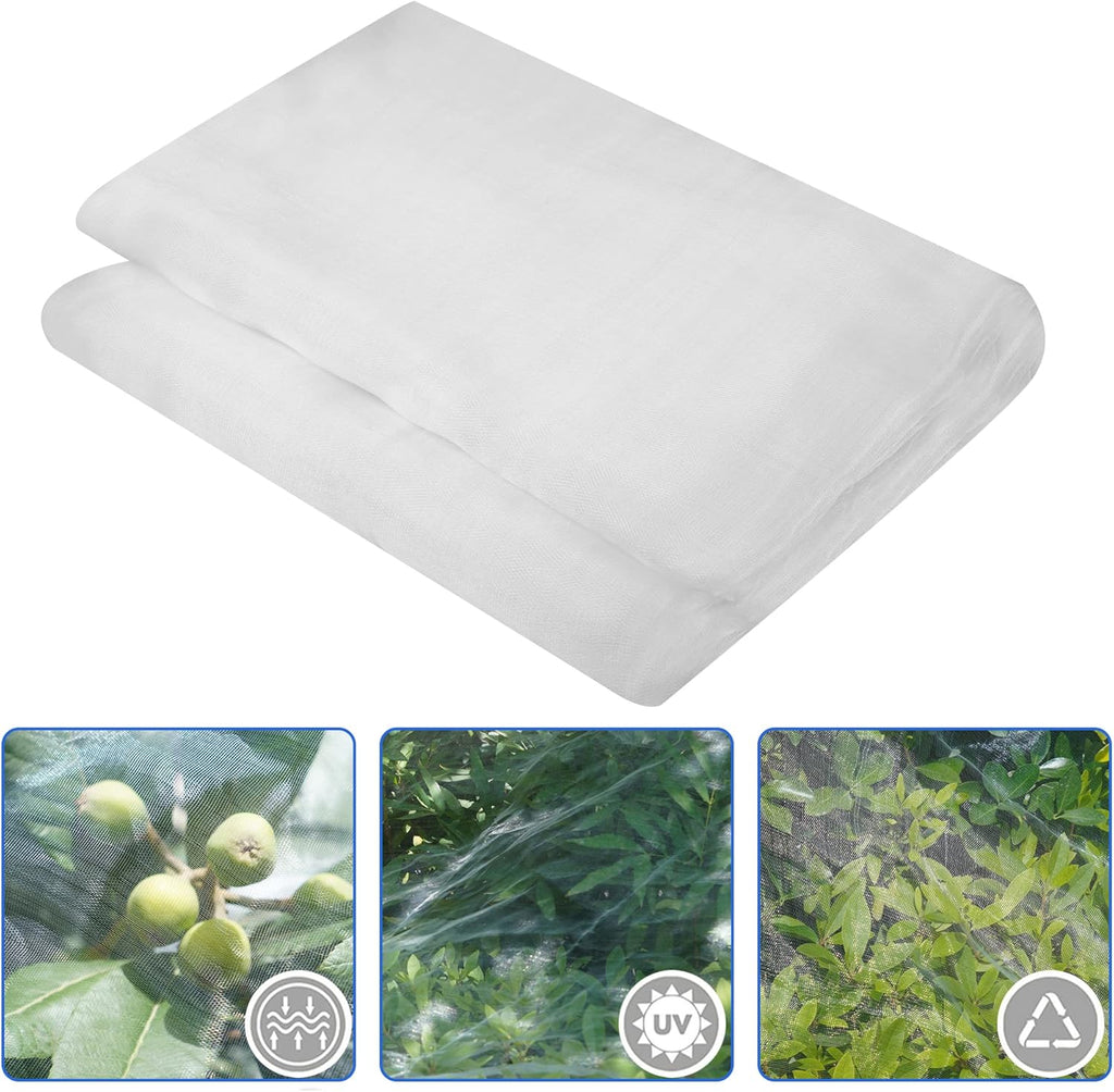 Garden Netting Mosquito Insect Birds Animals Barrier Protection Net Ultra Fine Garden Mesh Netting Plant Covers for Vegetable Plants Fruits Flowers Trees Greenhouse Row Cover(10×50 Ft)