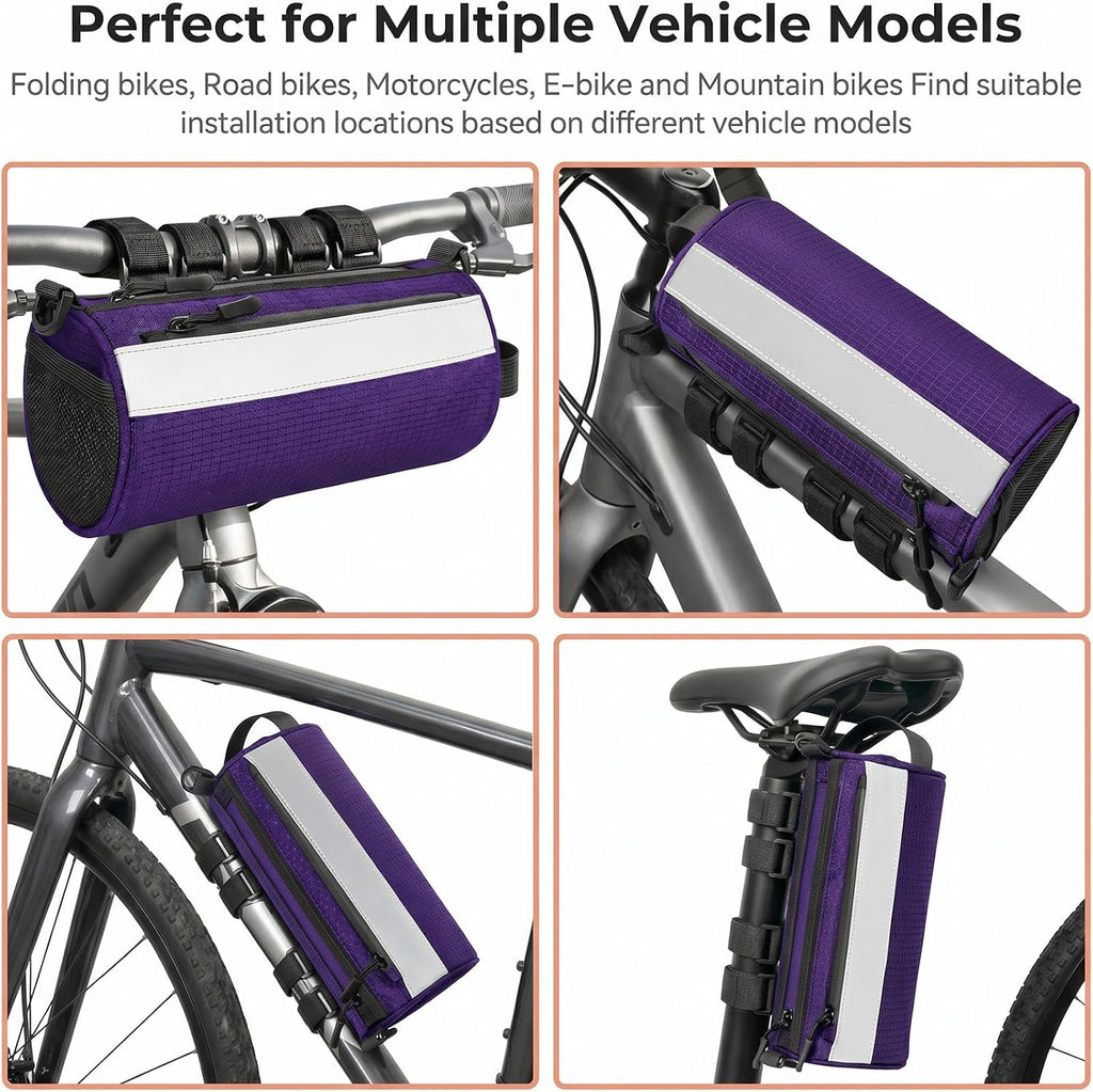 Waterproof Bike Handlebar Bag for E-bike & Bicycle 2.4L Front Storage Bag