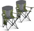 Oversized XL Camping Chair 2-Pack with Mesh Back, Green