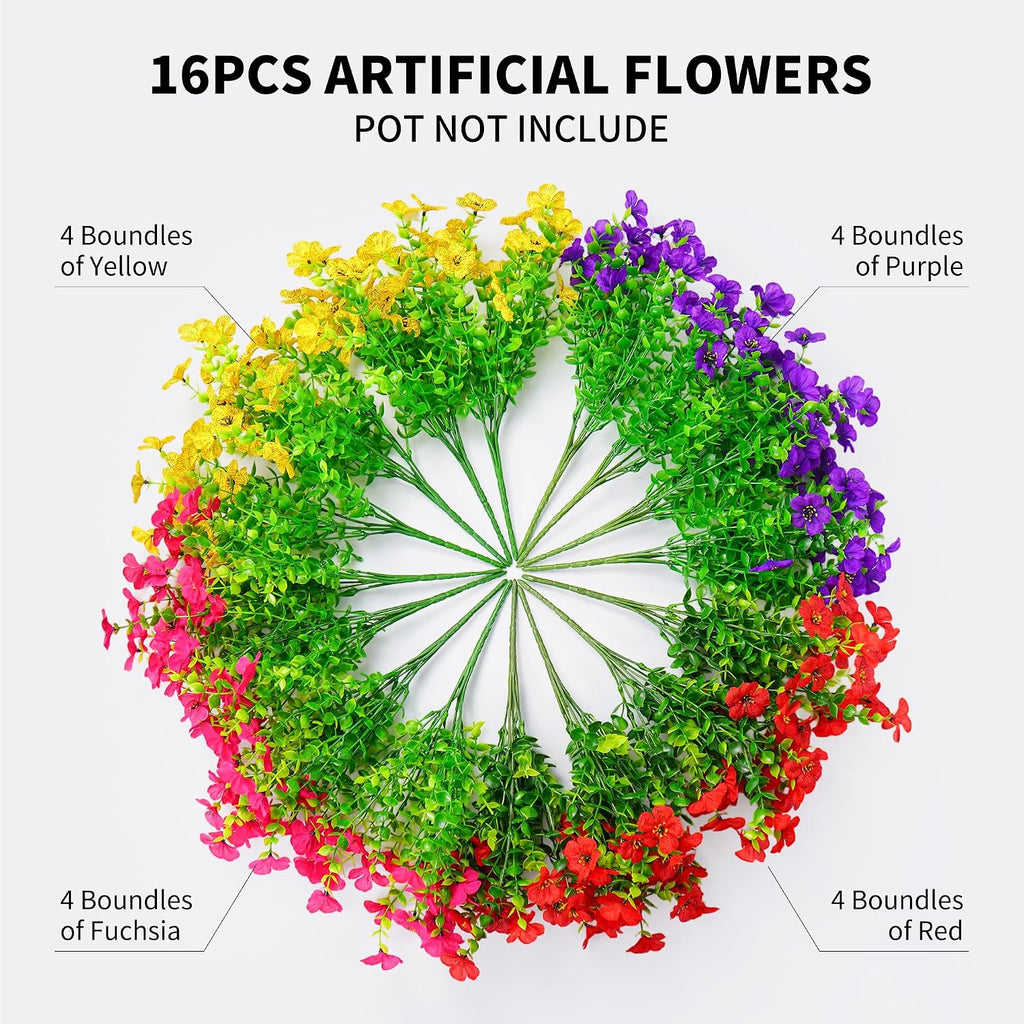 Artificial Flowers for Outdoors Fake Flowers Faux Plant Spring Summer Decor