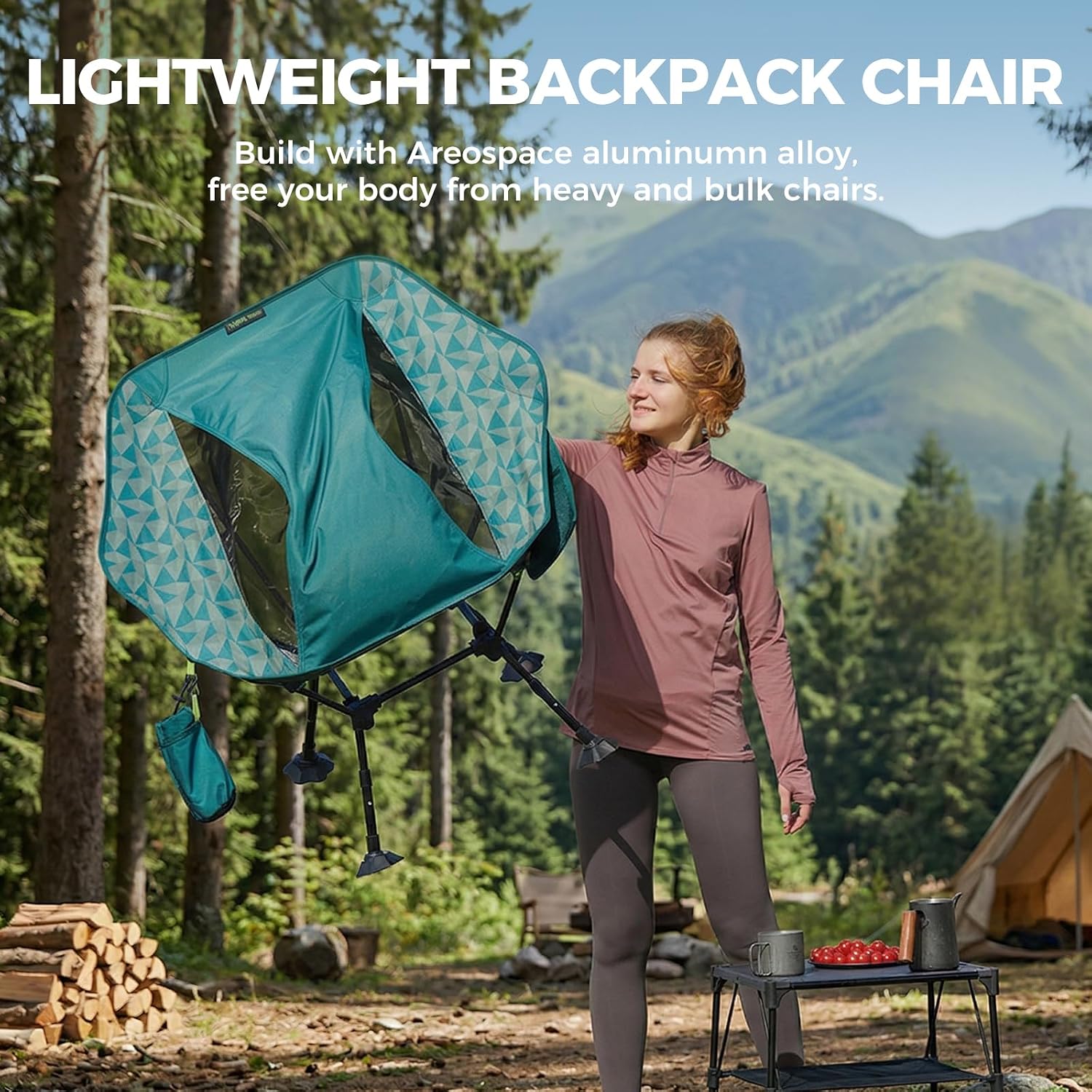 ATEPA UFO3.0 Lightweight Backpack Beach Chair, 330 lbs Heavy-Duty Aerospace Aluminum Foldable Chair with Hexagon Ergonomic Seat Anti-Sink Feet, Compact Portable Outdoor Gear for Beach Hiking