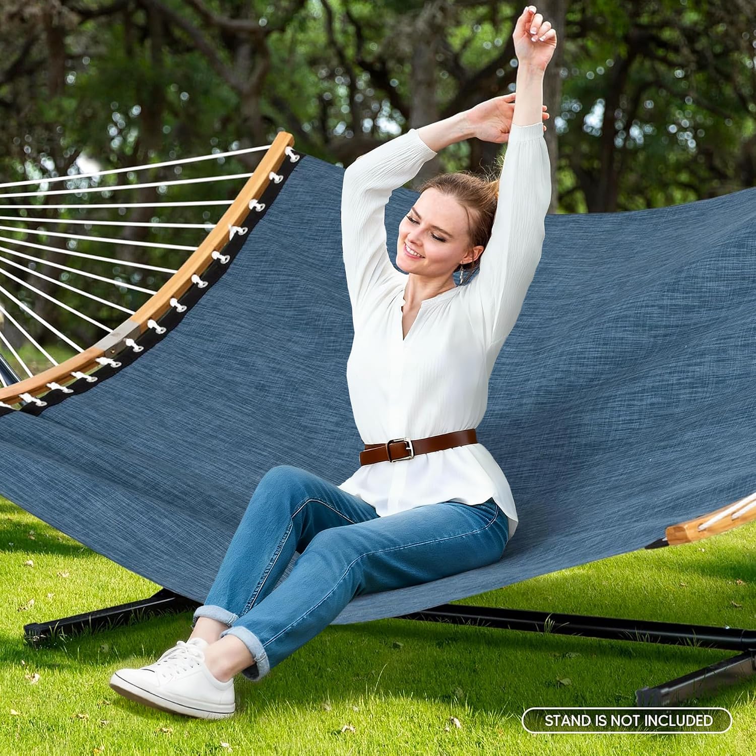 SUNCREAT Heavy Duty Hammock for Poolside, Garden, Backyard, Patio, Navy