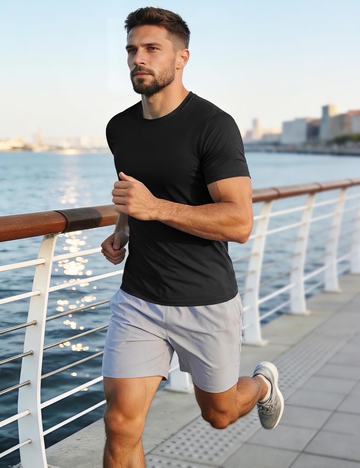 MAGCOMSEN Men's Short Sleeve UPF 50+ T-Shirt Quick Dry Workout Athletic Running Swim Tops Tee Rash Guard Performance Shirts