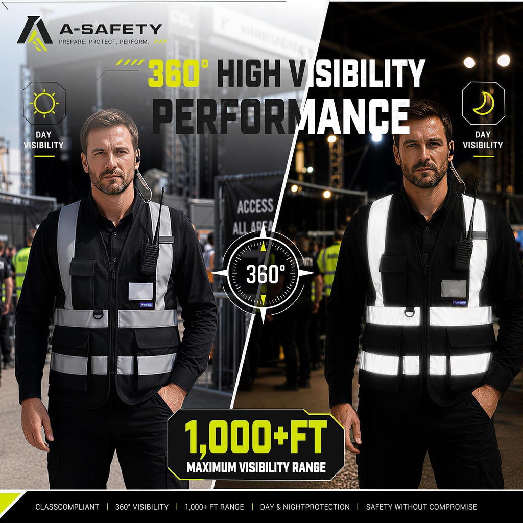 A-SAFETY High Visibility Reflective Safety Vest Customize Logo (XS-8XL)
