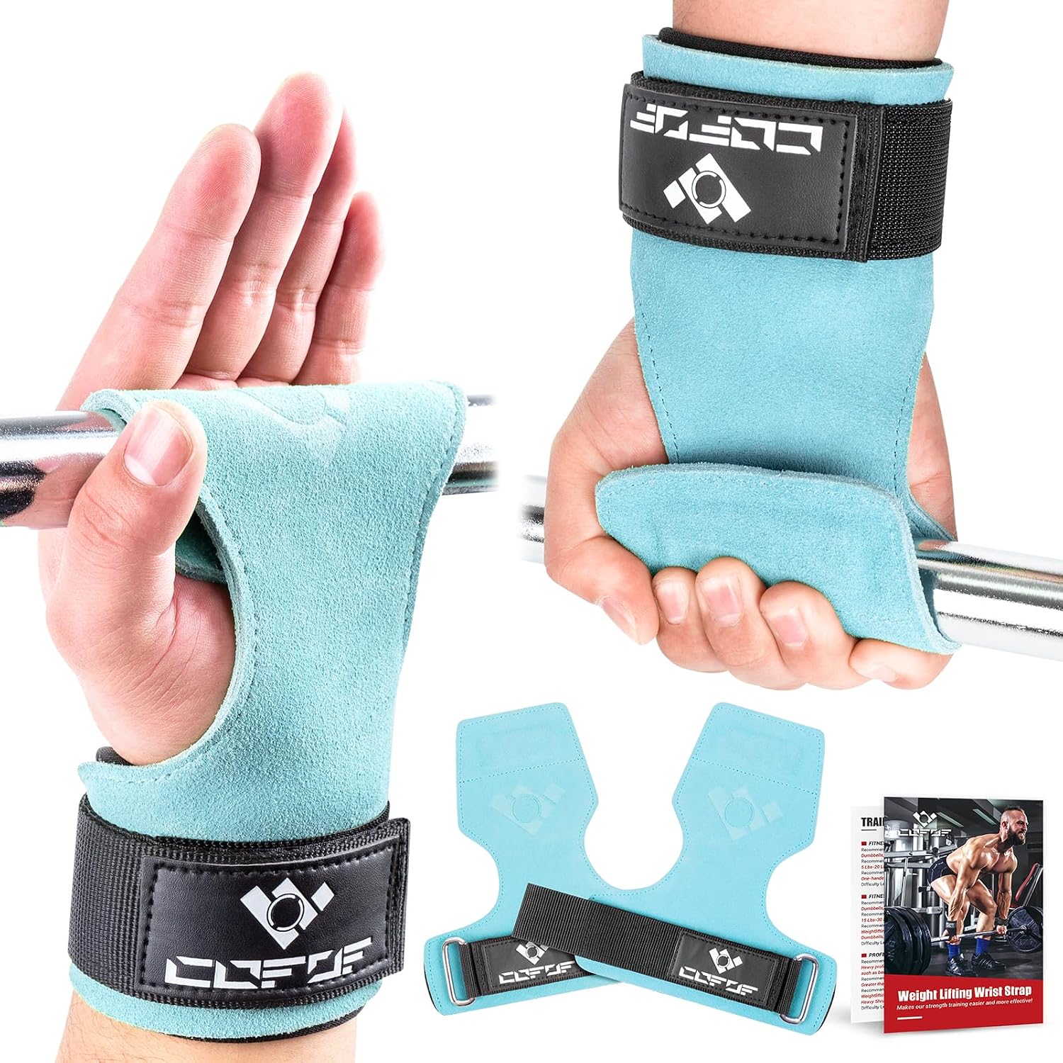 Weight Lifting Wrist Strap, Double-Layer Leather for Deadlift Powerlifting