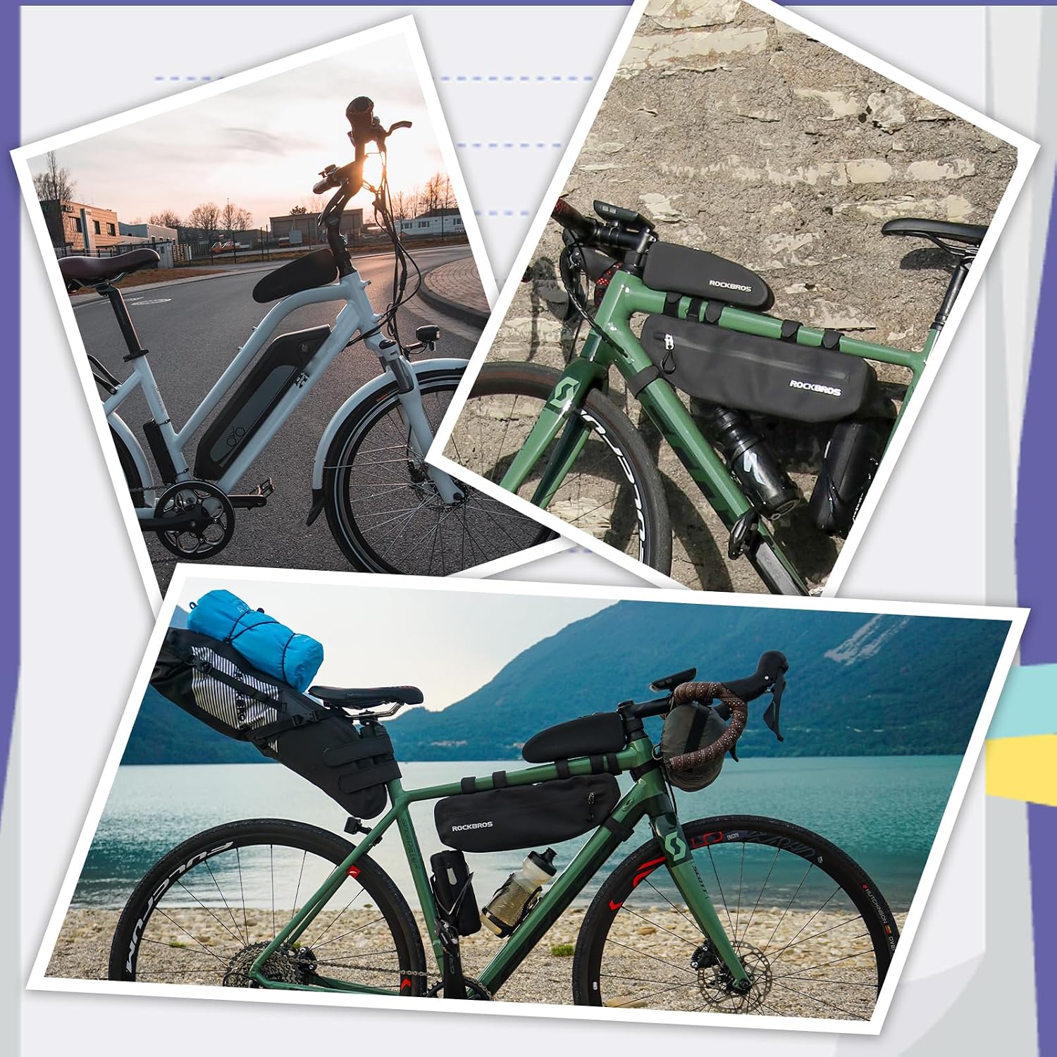 ROCKBROS Top Tube Bike 840D Nylon Waterproof Bag Bicycle Front Frame Bag