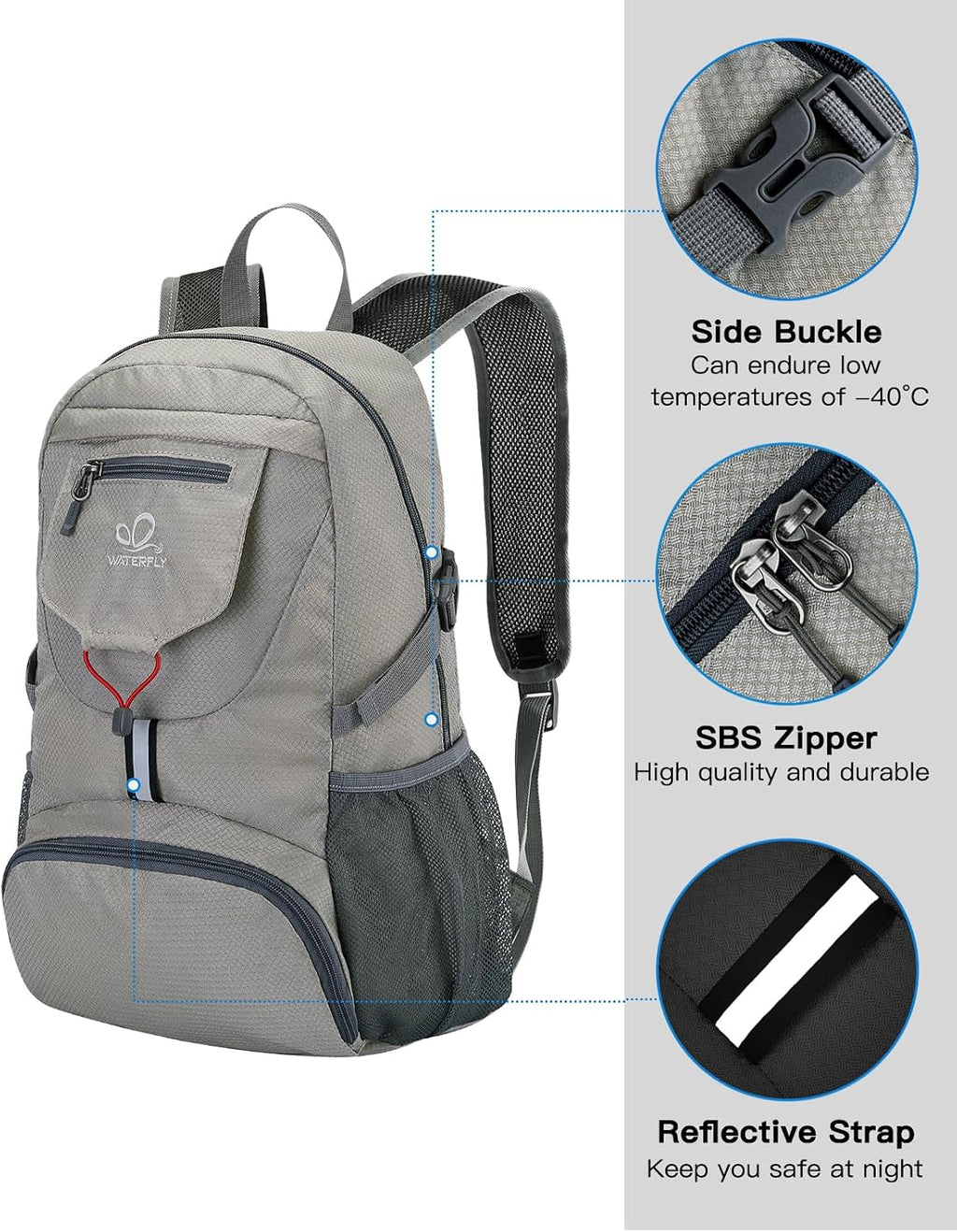 WATERFLY Small Lightweight Packable Backpack: 20l Hiking Daypack Man Woman