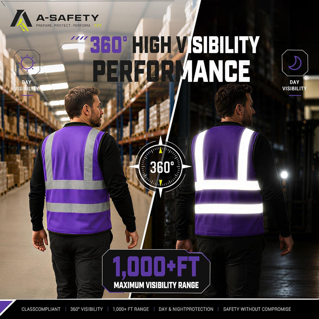A-SAFETY High Visibility Reflective Safety Vest Customize Logo (XS-8XL)