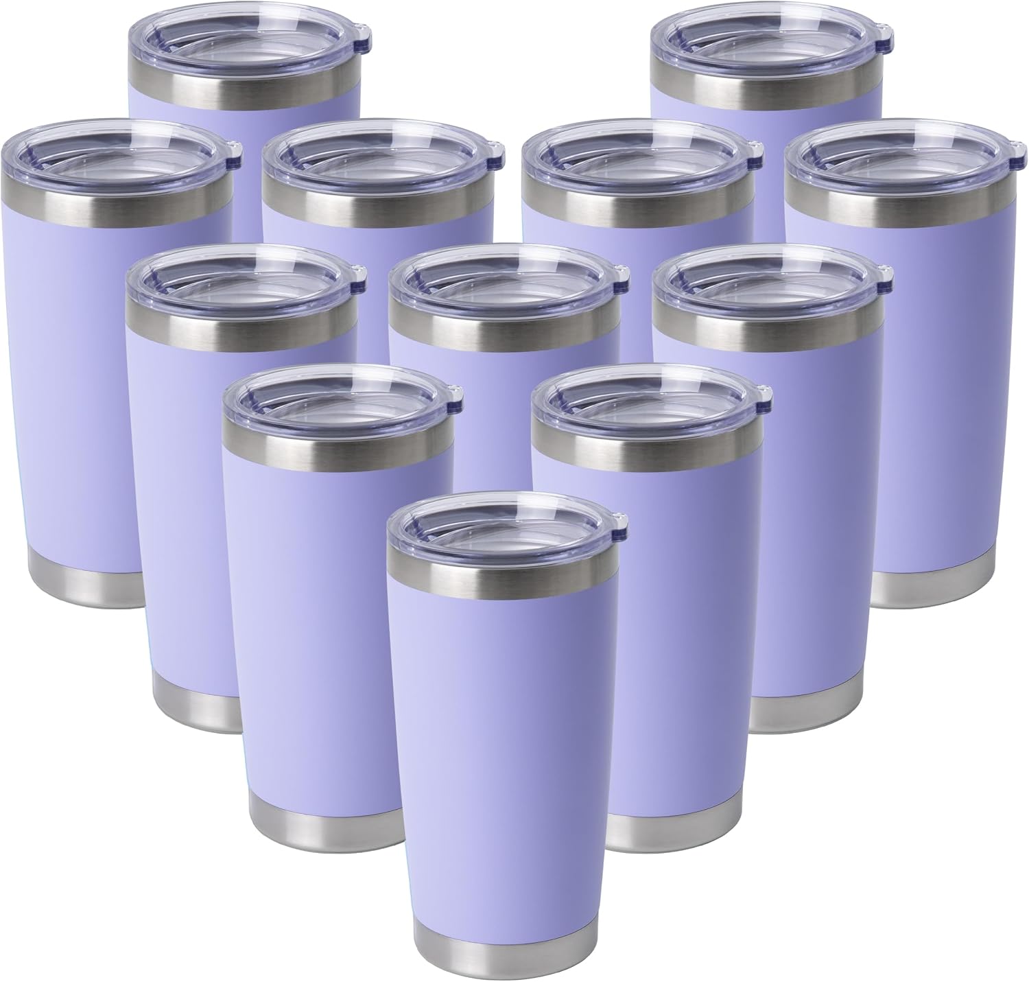 HASLE OUTFITTERS 20oz Stainless Steel Tumblers Bulk, Insulated Travel Cup with Lid, Double Wall Vacuum Coffee Mug for Cold & Hot Drinks 12 Pack, Royal Blue