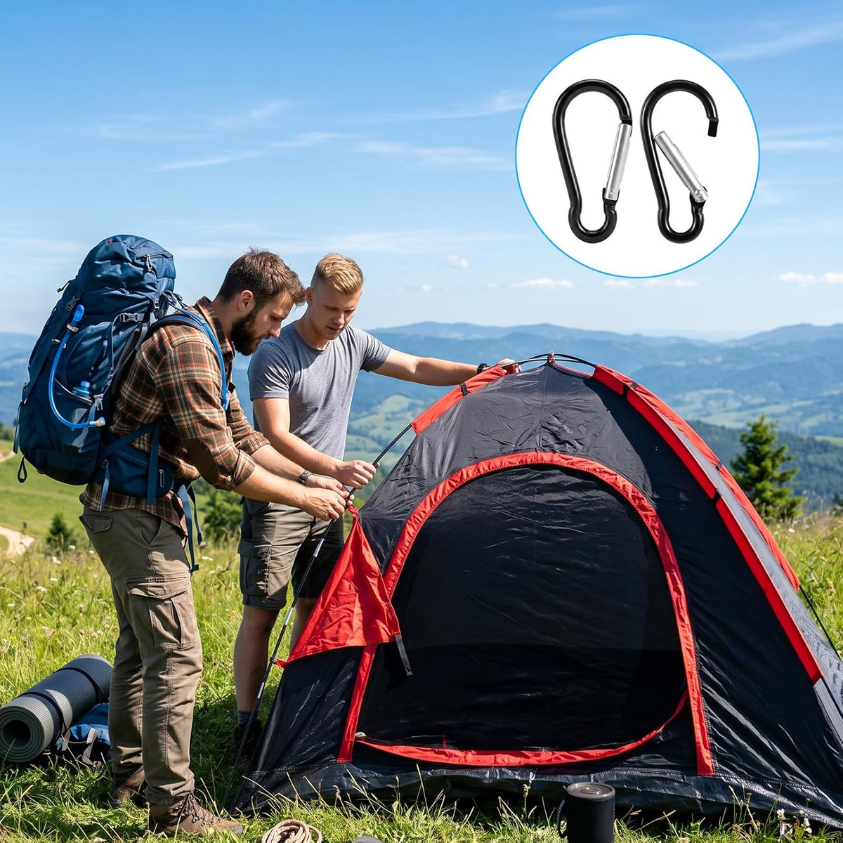 Dimeho 300pcs 1.8" Carabiner Clip Spring Snap Small Hooks Keychain Clip