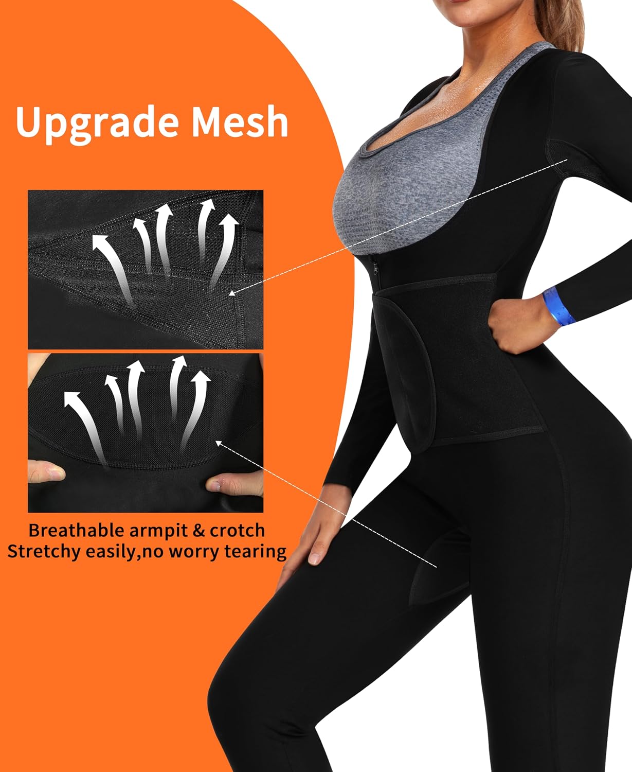 Women Sauna Jumpsuit Sweat Suit Full Body Heat Trapping Workout