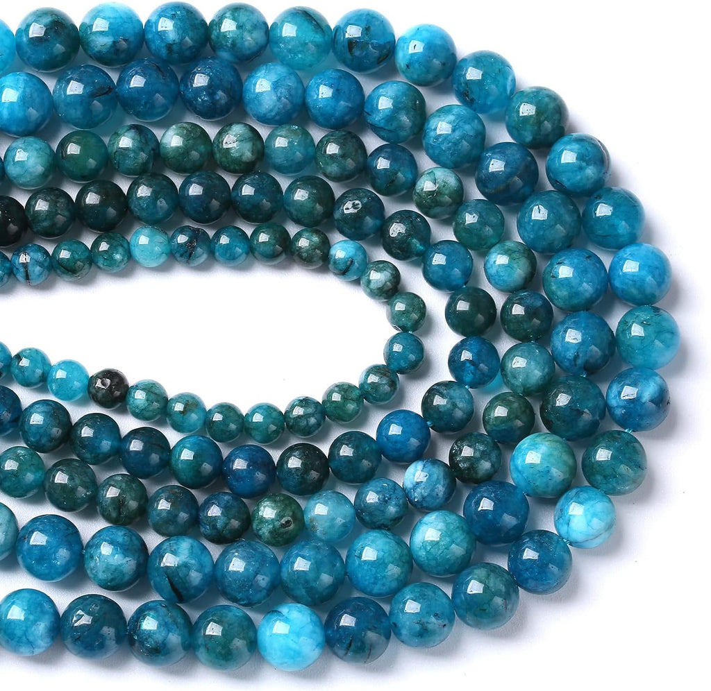 75PCS 10MM Blue Apatite Spacer Loose Beads for Jewelry Making DIY Bracelet Necklace 2 Strands