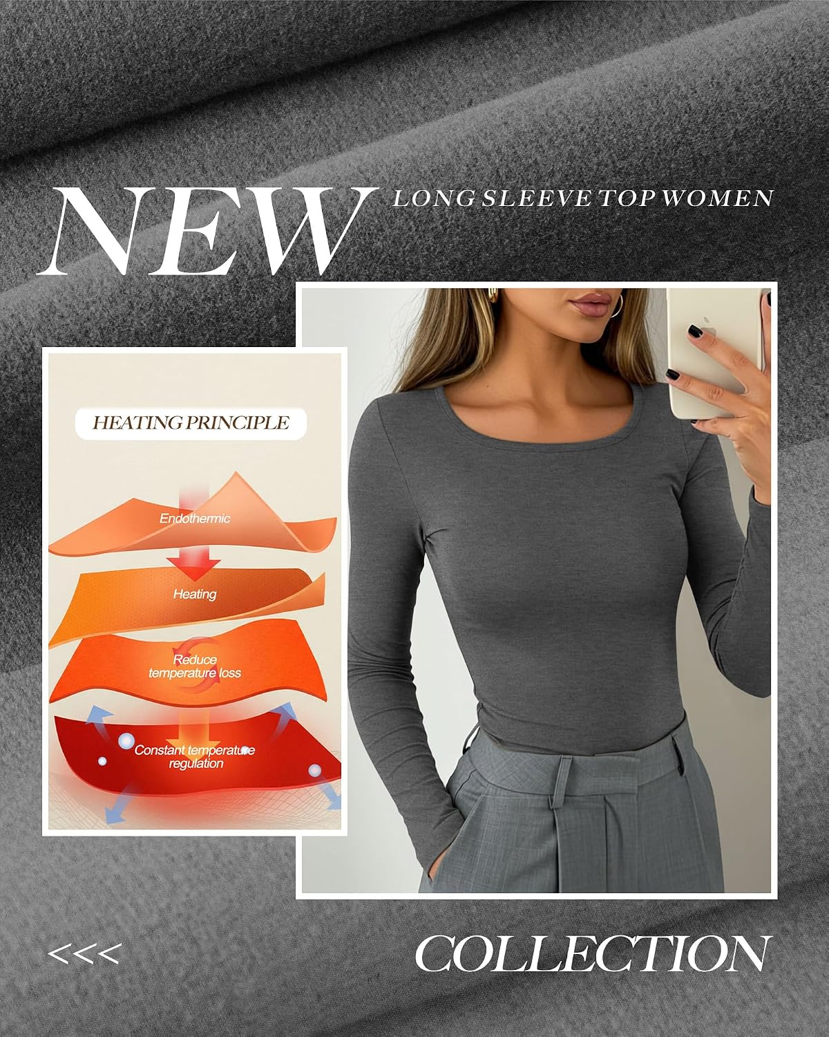 Neer 3 Pack Womens Thermal Shirts Crew Neck Fleece Lined Tops