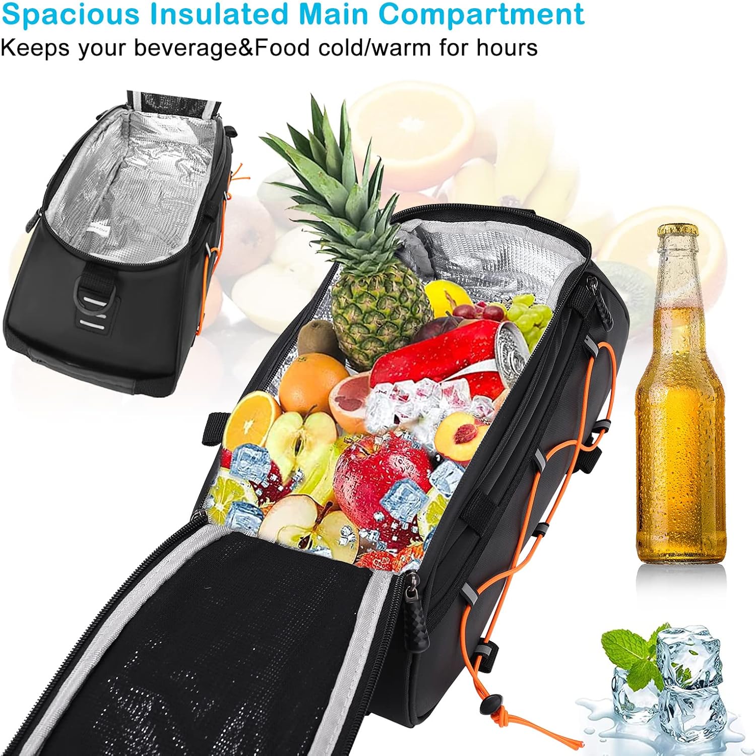 MOSISO Bike Rack Bag Bicycle Bike Trunk Cooler Storage Handbag, Black
