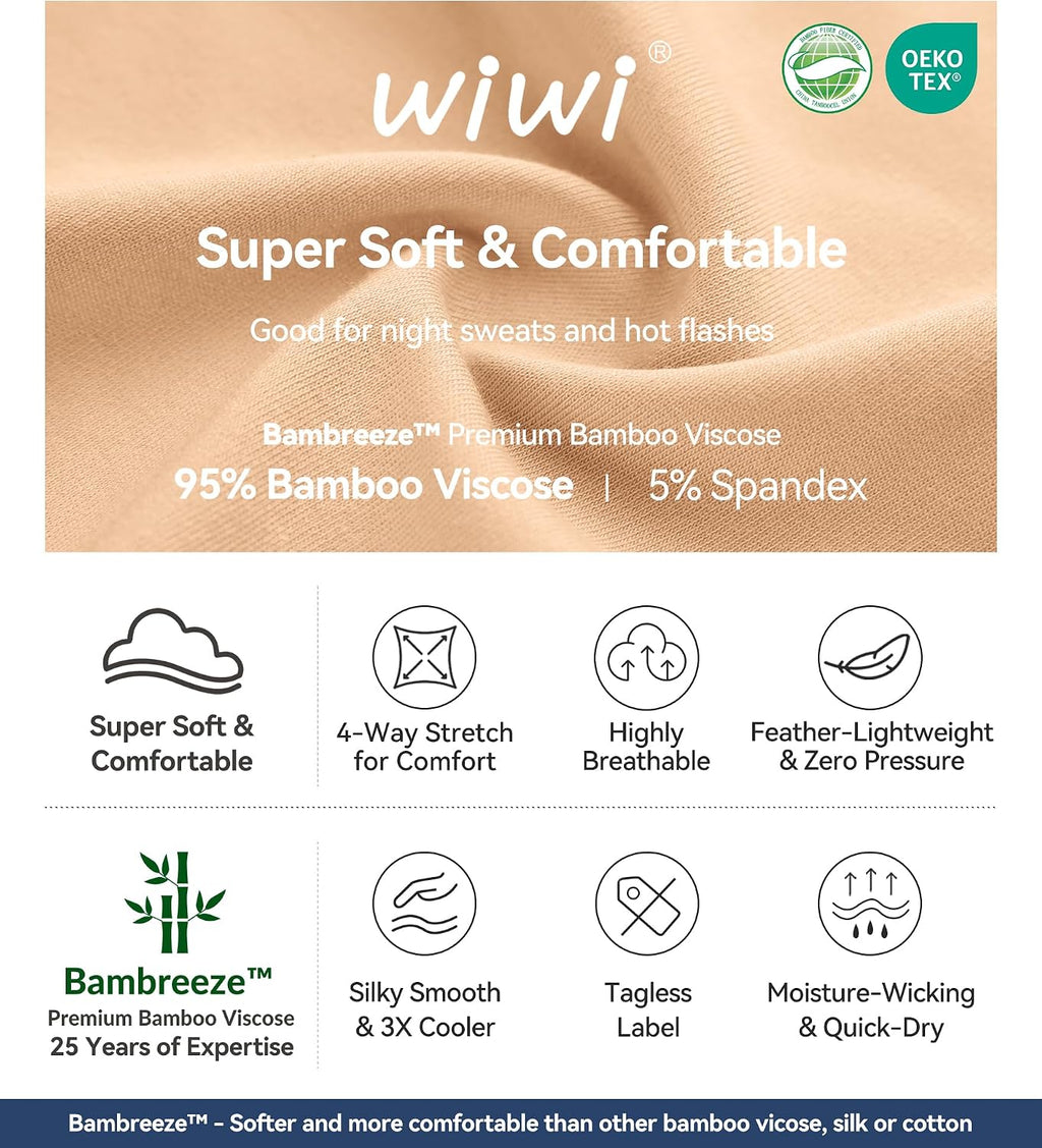 WiWi Soft Underwear for Women Thermal Long Johns Sets Super Warm Base Layer Top Pants Pajamas Set Viscose from Bamboo S-3X