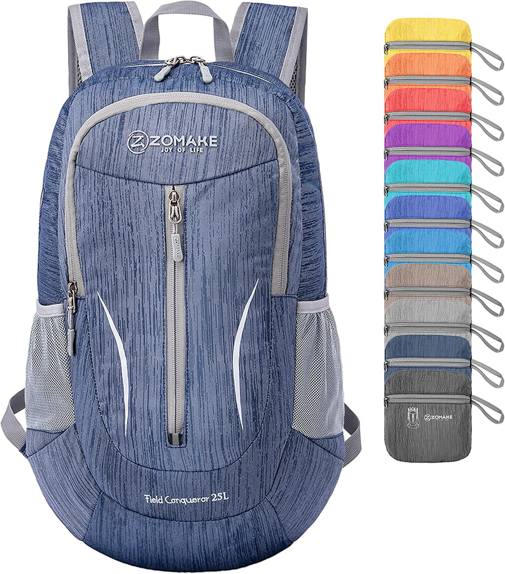 ZOMAKE 25L Lightweight Packable Backpack, Foldable Daypack(Royal Blue)